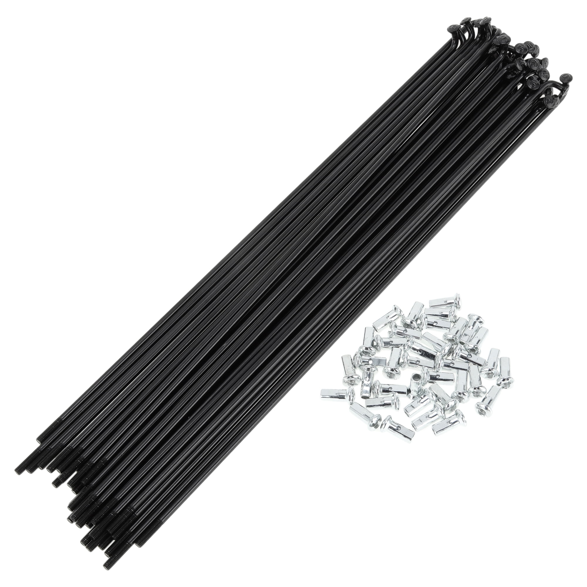 Unique Bargains 36Pcs Universal 12G Bicycle Wheel Spokes with Nipples Black 8.86"