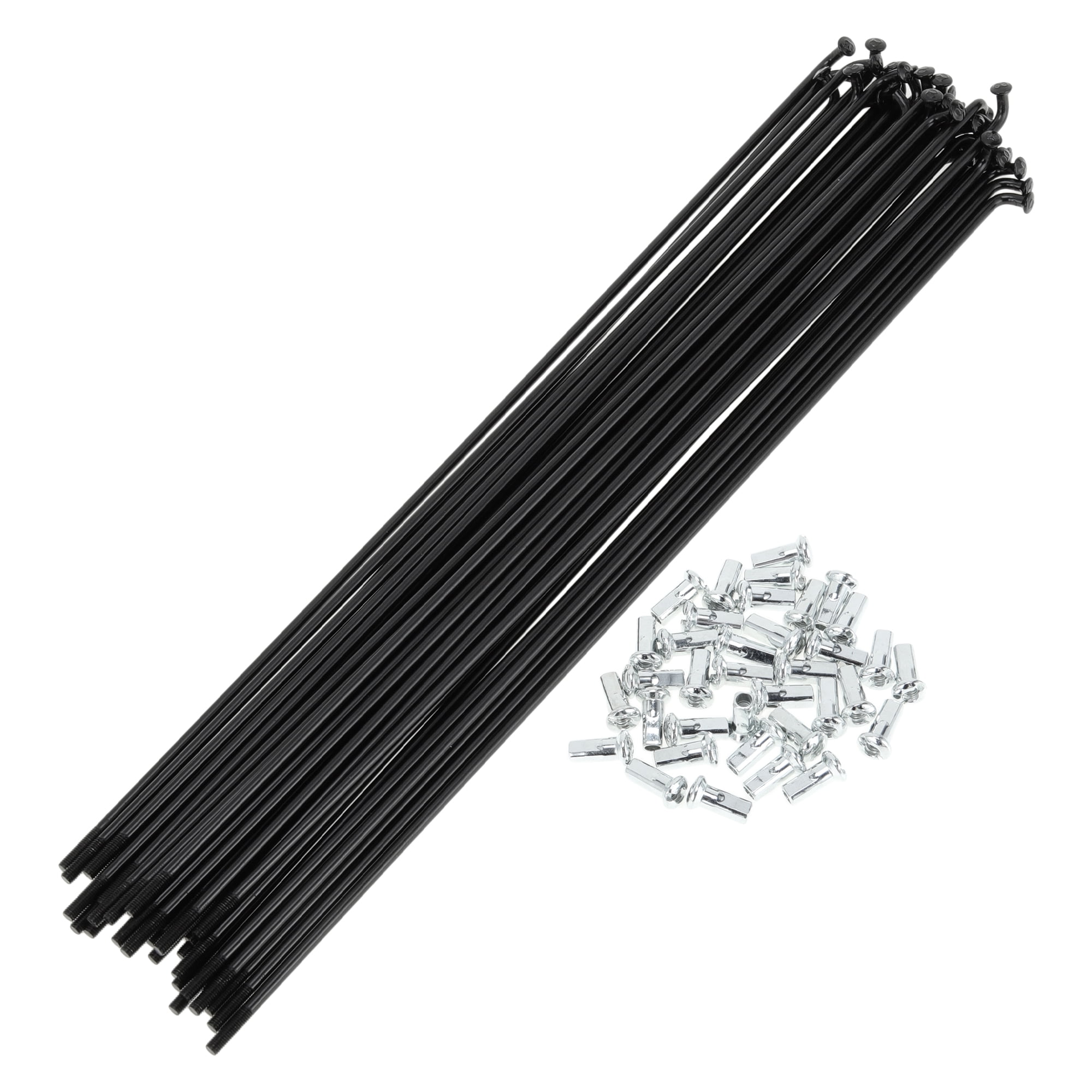 Unique Bargains 36Pcs Universal 12G Bicycle Wheel Spokes with Nipples Black 9.72"