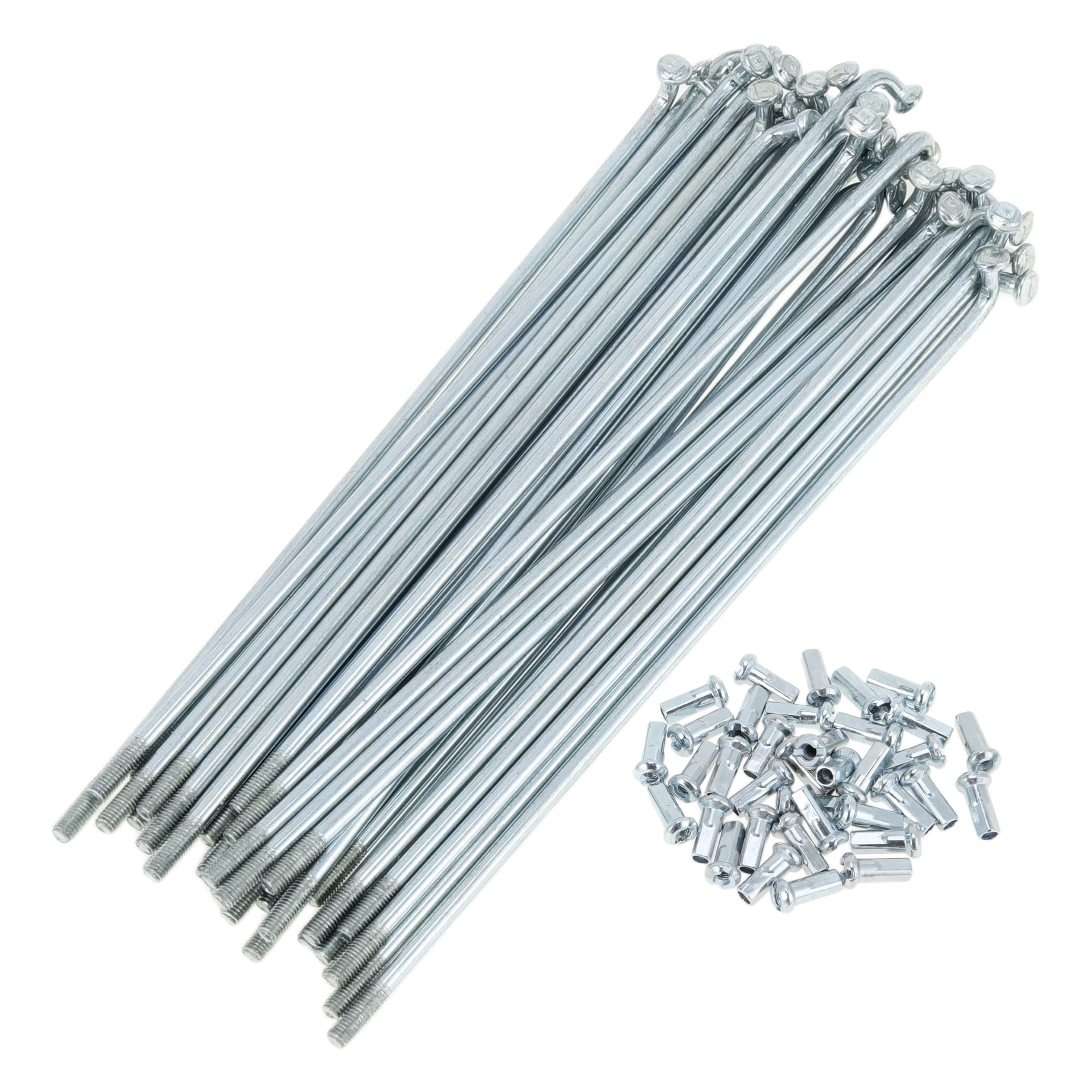 Unique Bargains 36Pcs Universal 12G Bike Wheel Spokes Carbon Steel Galvanized Silver 5.16"