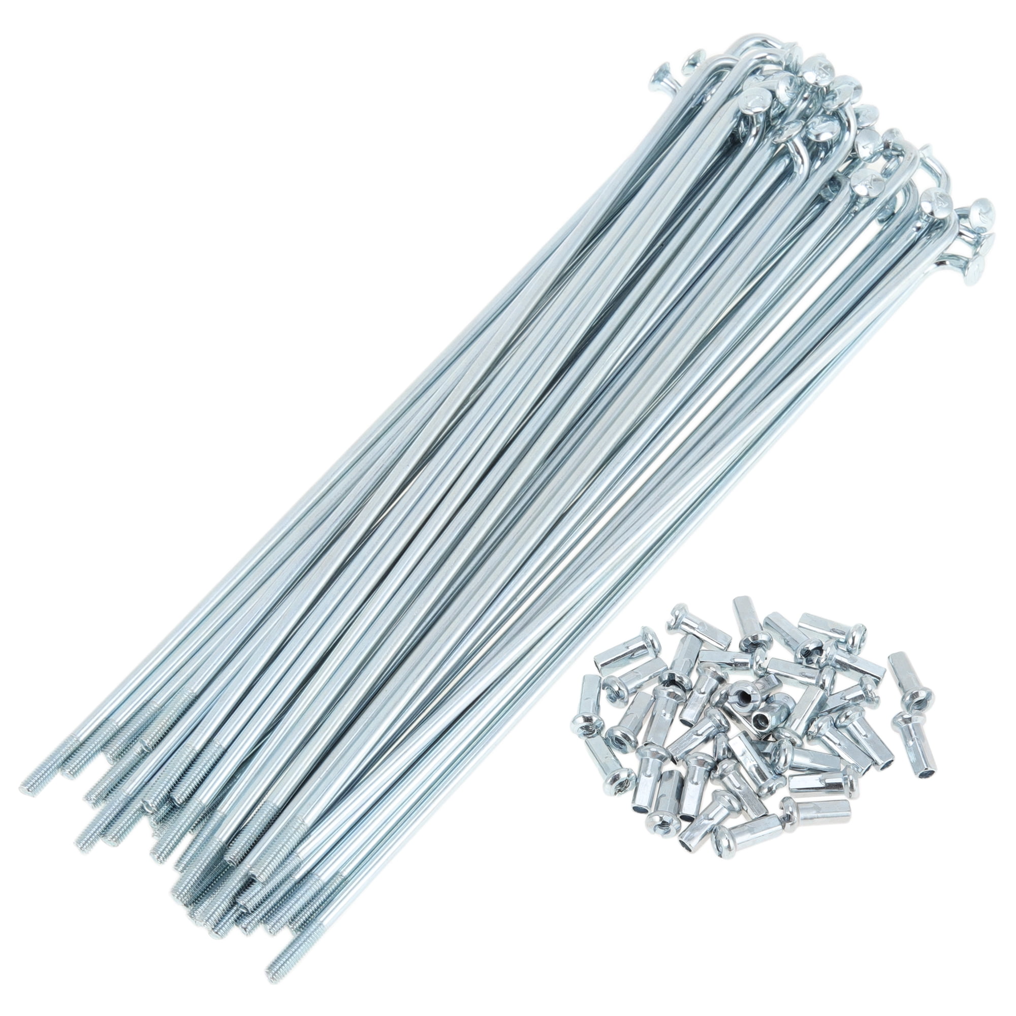 Unique Bargains 36Pcs Universal 12G Bike Wheel Spokes Carbon Steel Galvanized Silver 5.83"