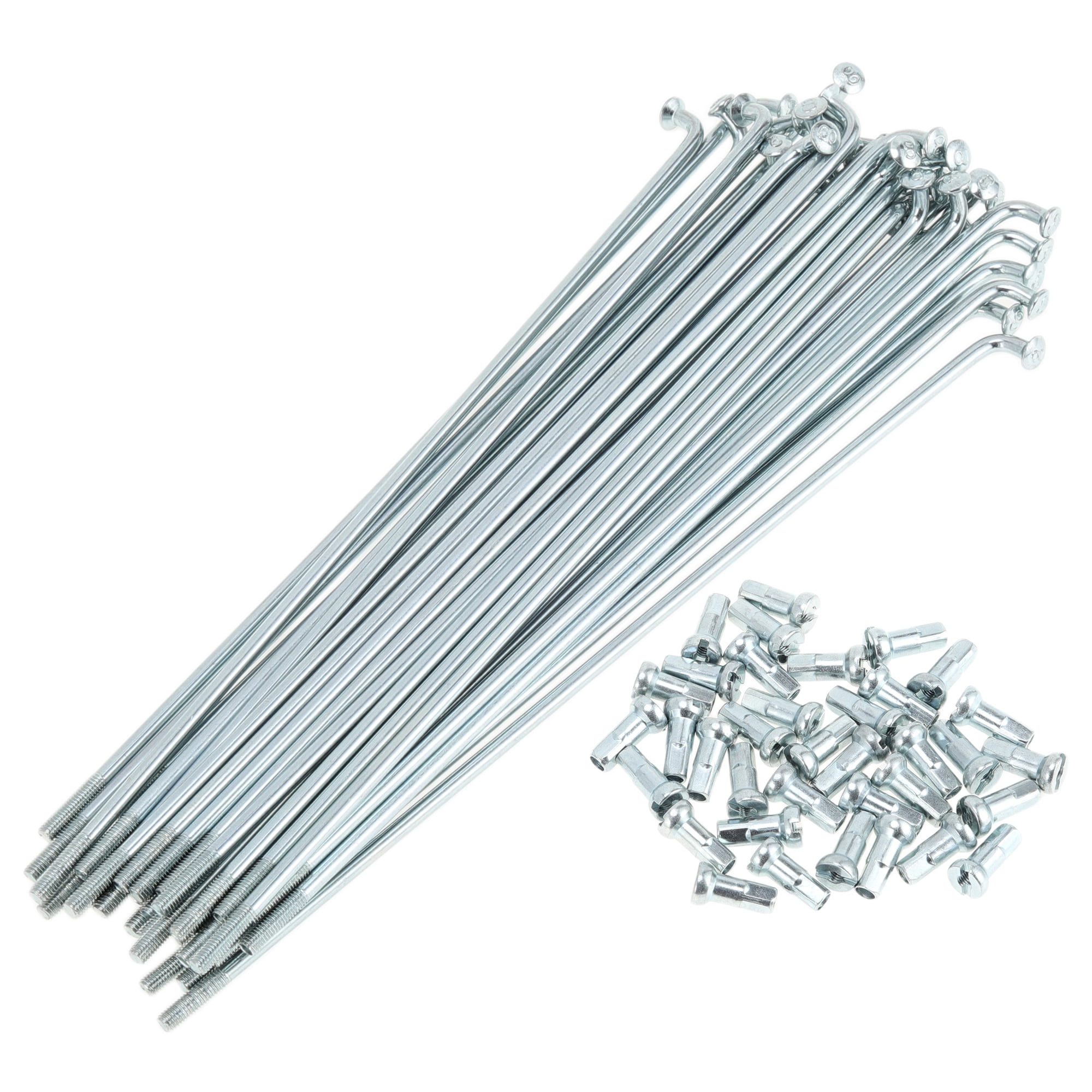 Unique Bargains 36Pcs Universal 12G Bike Wheel Spokes Carbon Steel Galvanized Silver 5.98"