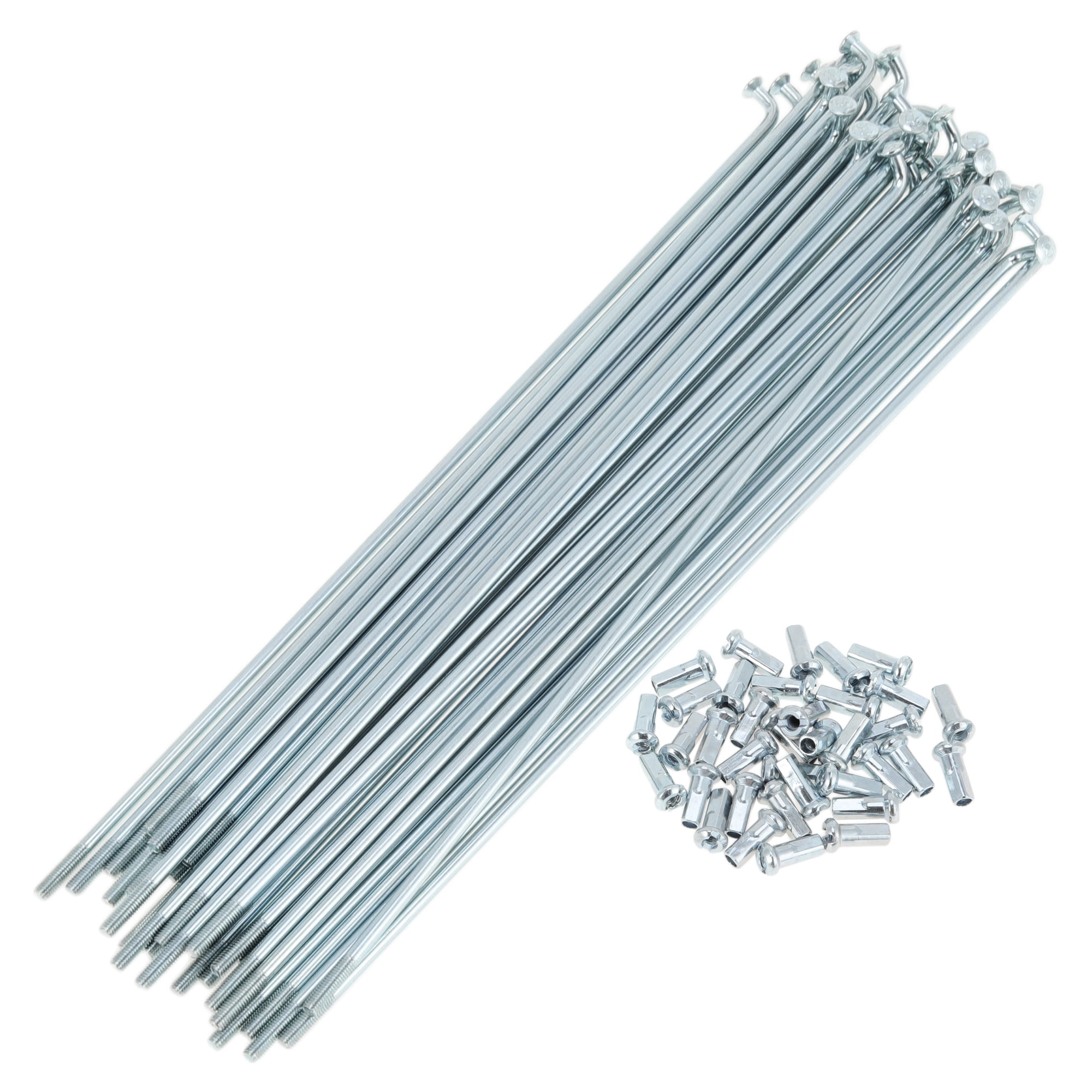 Unique Bargains 36Pcs Universal 12G Bike Wheel Spokes Carbon Steel Galvanized Silver 7.52"