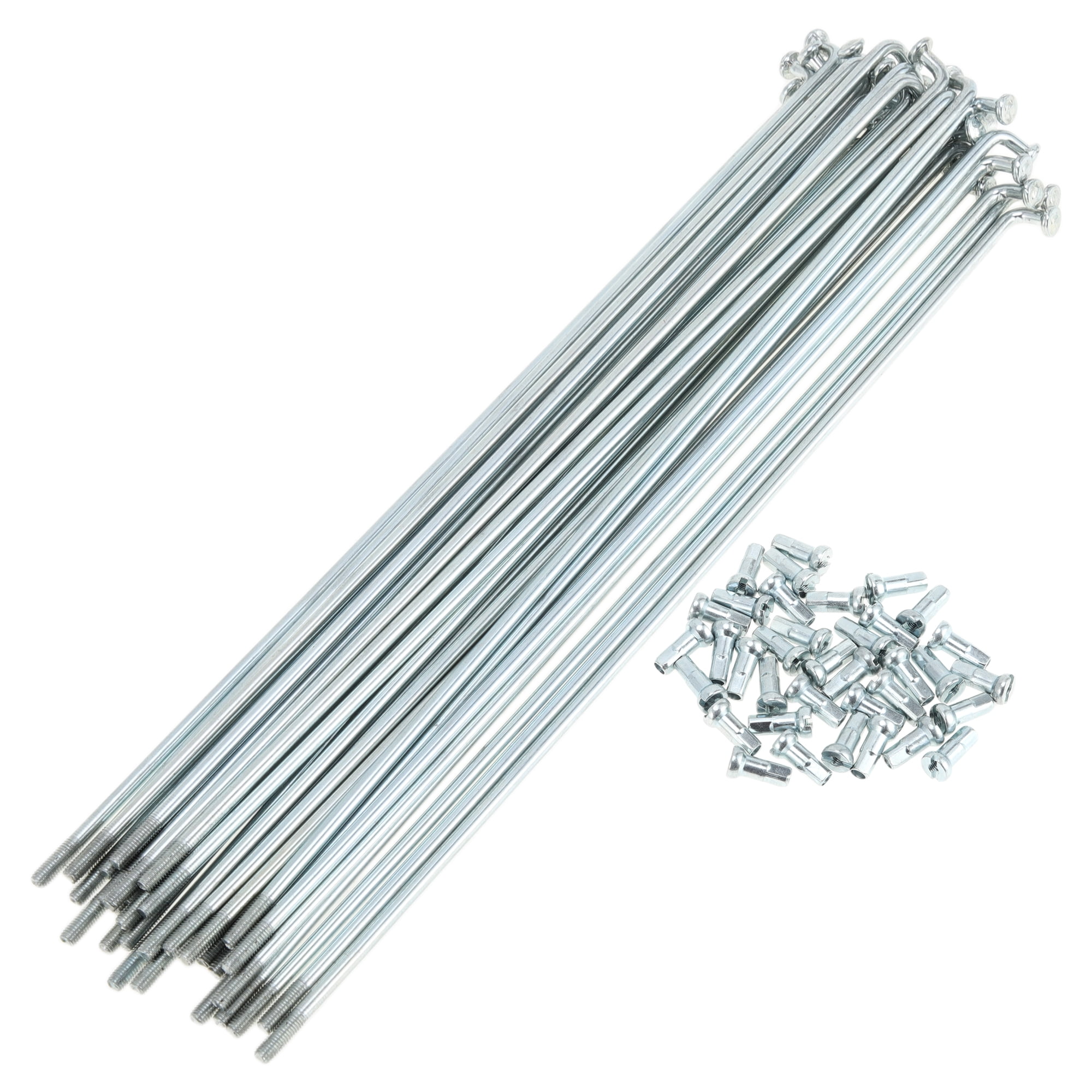 Unique Bargains 36Pcs Universal 12G Bike Wheel Spokes Carbon Steel Galvanized Silver 7.68"