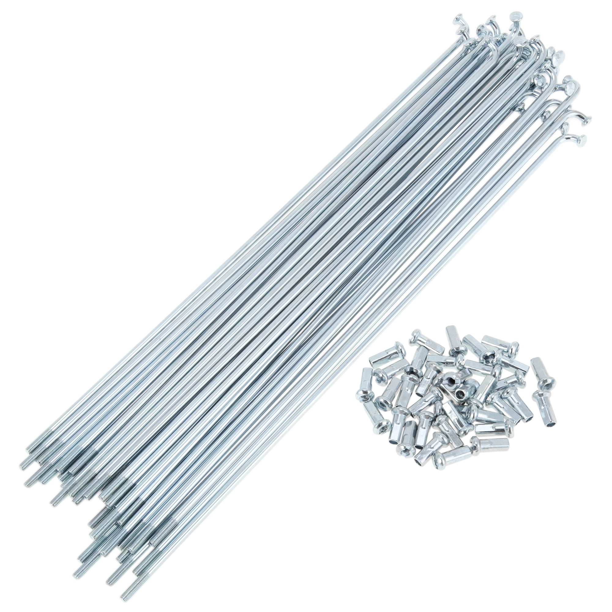 Unique Bargains 36Pcs Universal 12G Bike Wheel Spokes Carbon Steel Galvanized Silver 8.5"