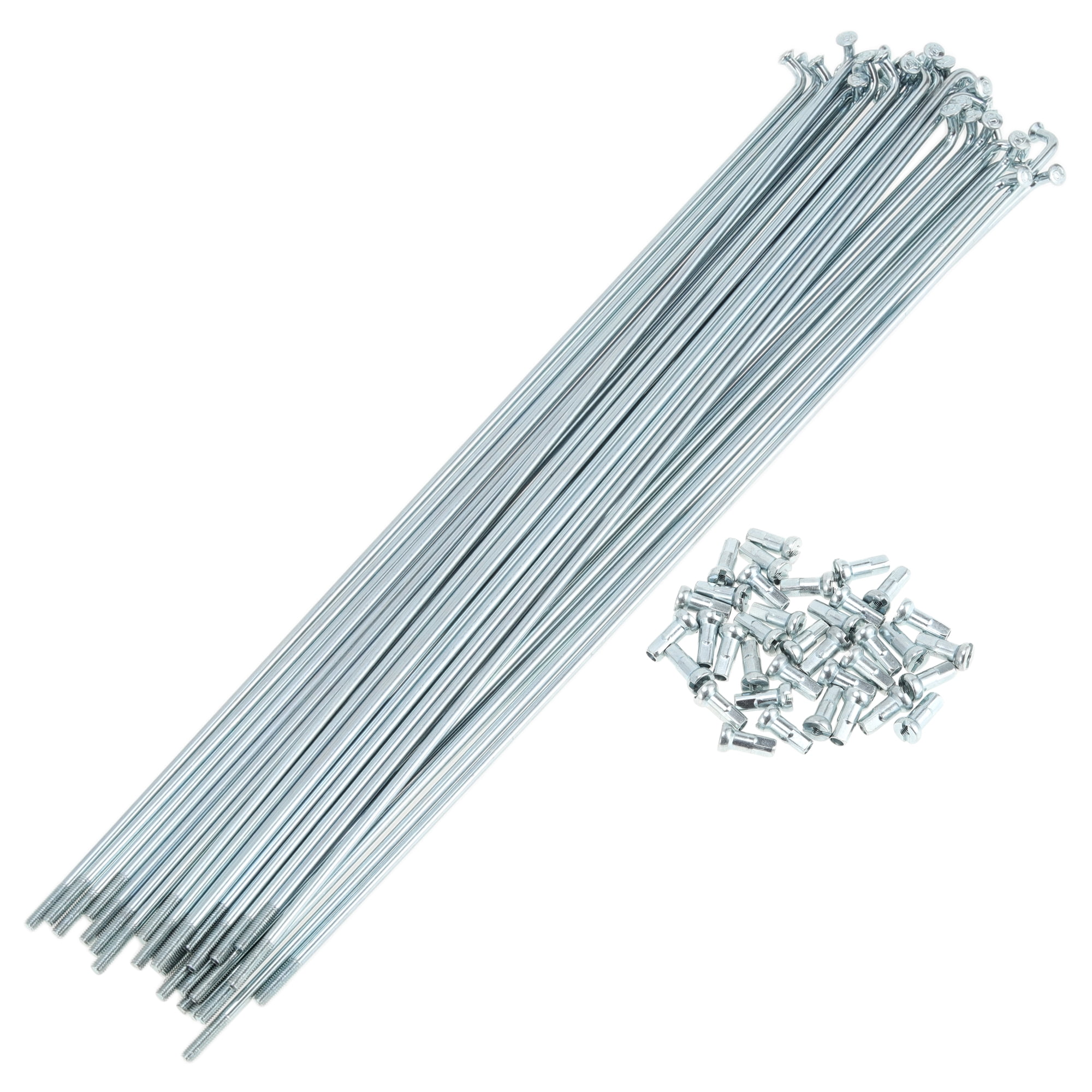 Unique Bargains 36Pcs Universal 12G Bike Wheel Spokes Carbon Steel Galvanized Silver 9.72"