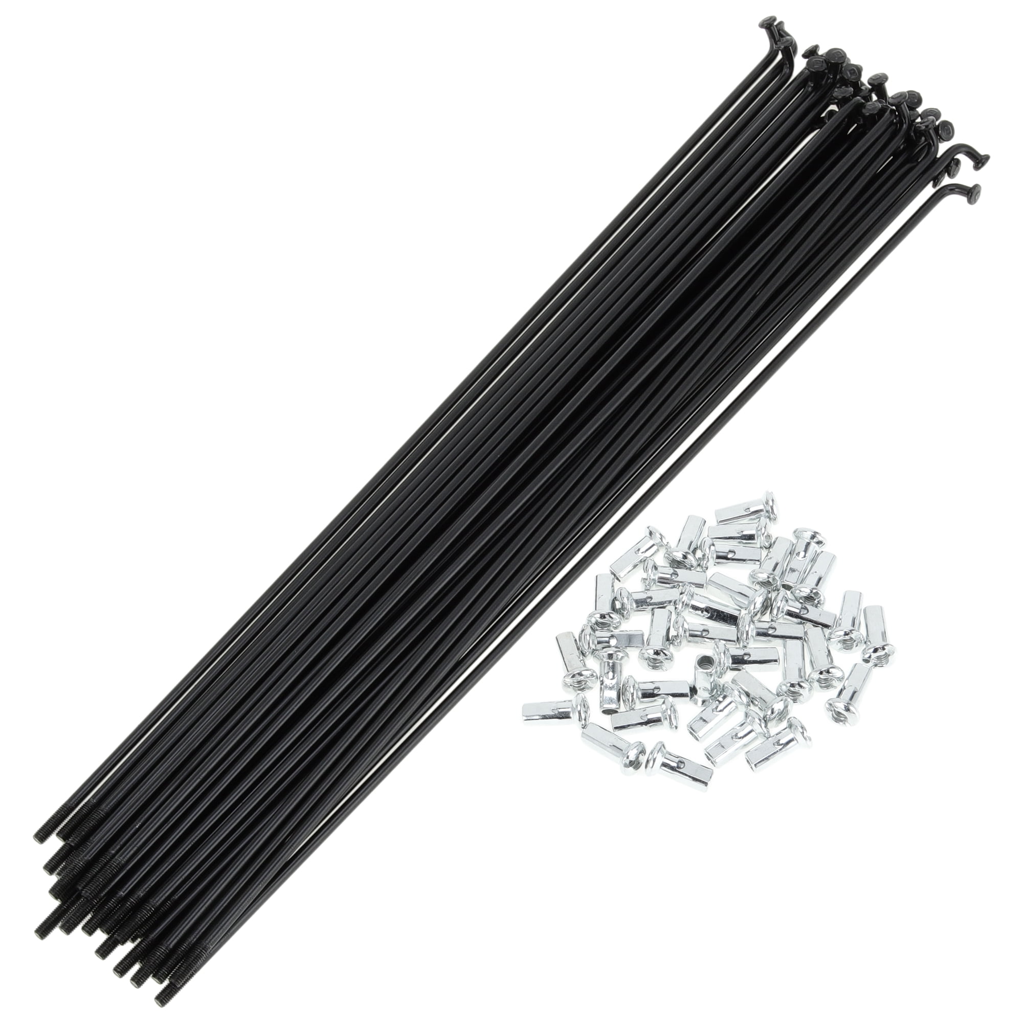 Unique Bargains 36Pcs Universal 12G Bike Wheel Spokes with Nipples Black 10.04"