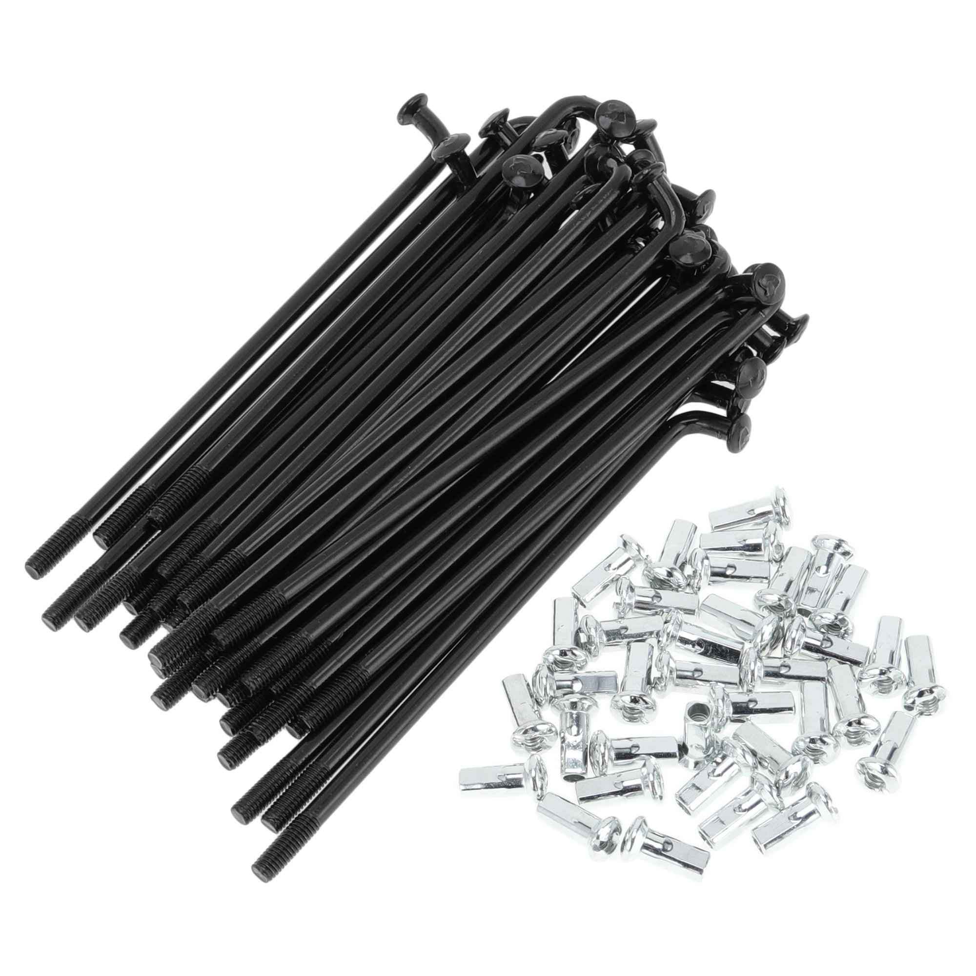 Unique Bargains 36Pcs Universal 12G Bike Wheel Spokes with Nipples Black 2.99"