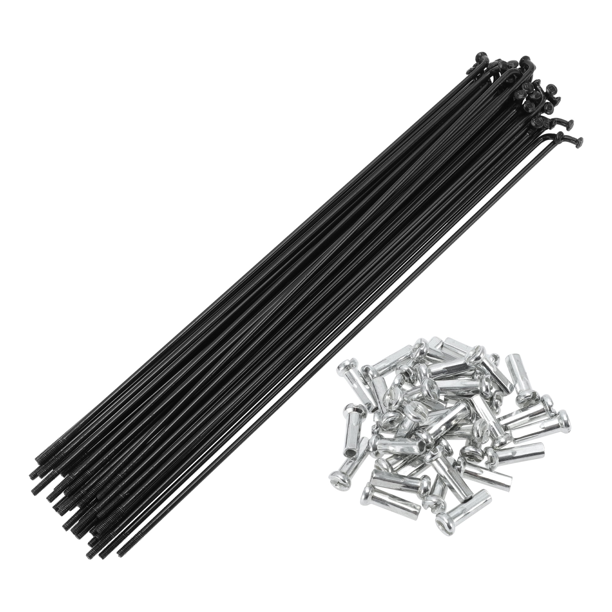 Unique Bargains 36Pcs Universal Bike Wheel Spokes 14G Carbon Steel Black 7.05"