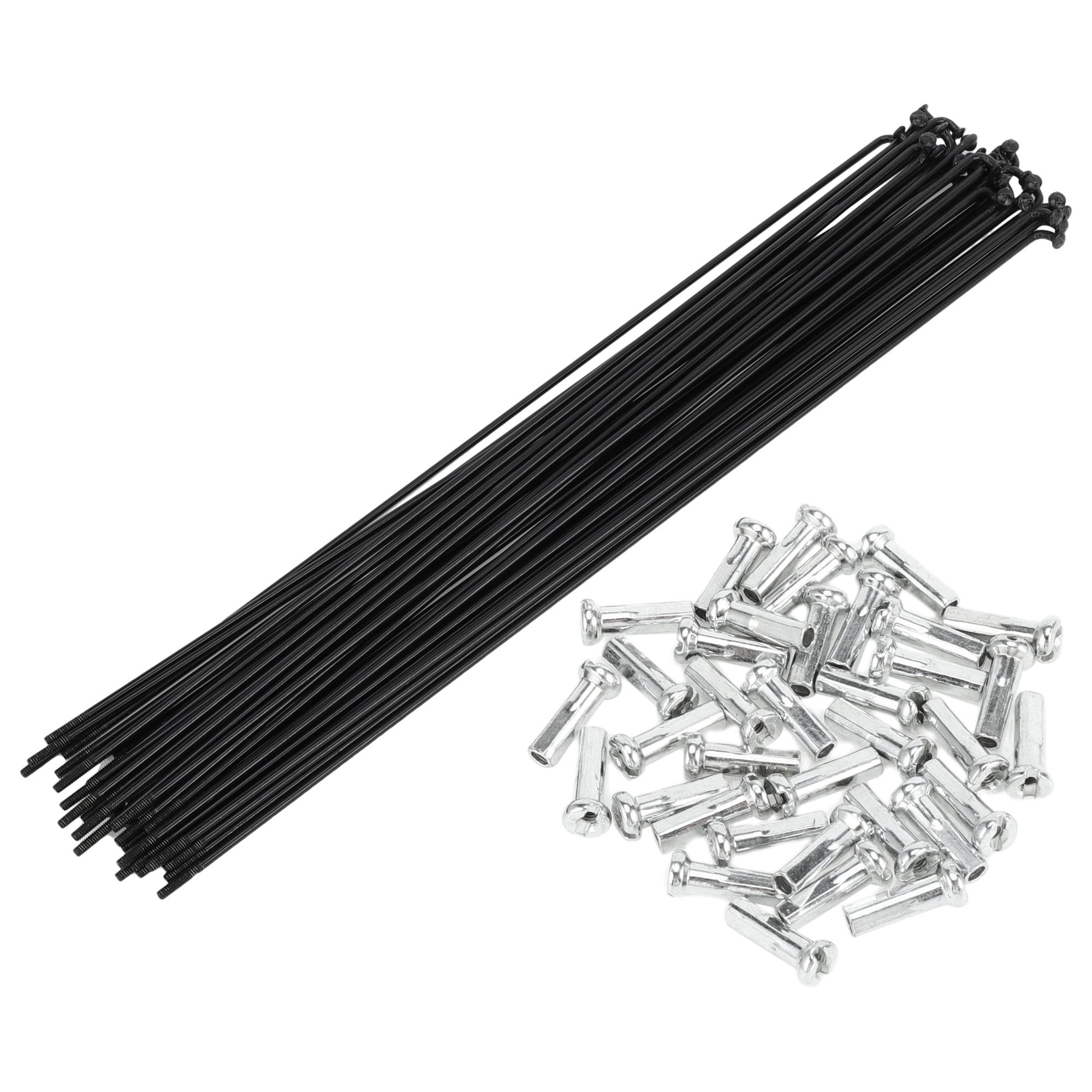 Unique Bargains 36Pcs Universal Bike Wheel Spokes 14G Carbon Steel Black Black 10.03"