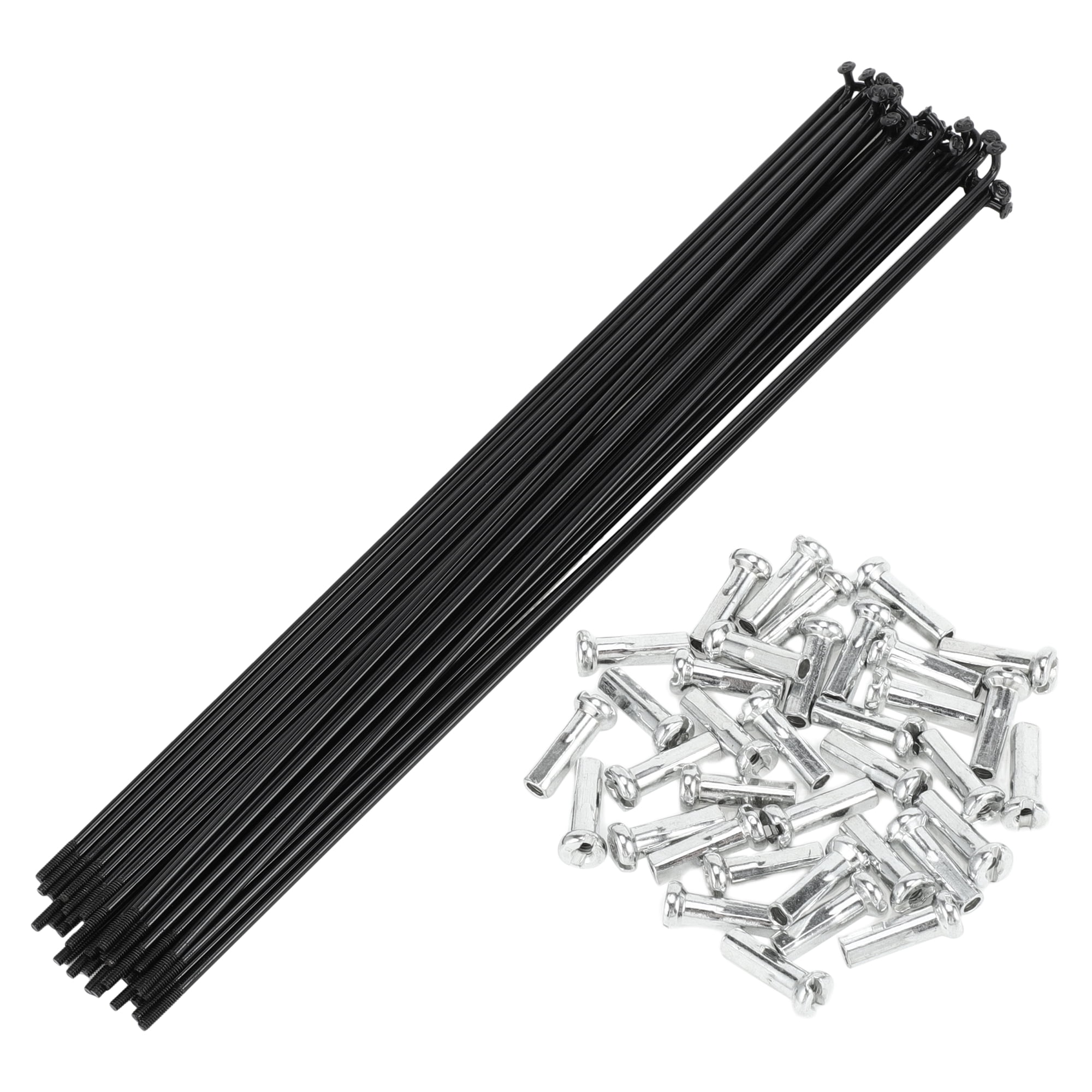 Unique Bargains 36Pcs Universal Bike Wheel Spokes 14G Carbon Steel Black Black 10.59"