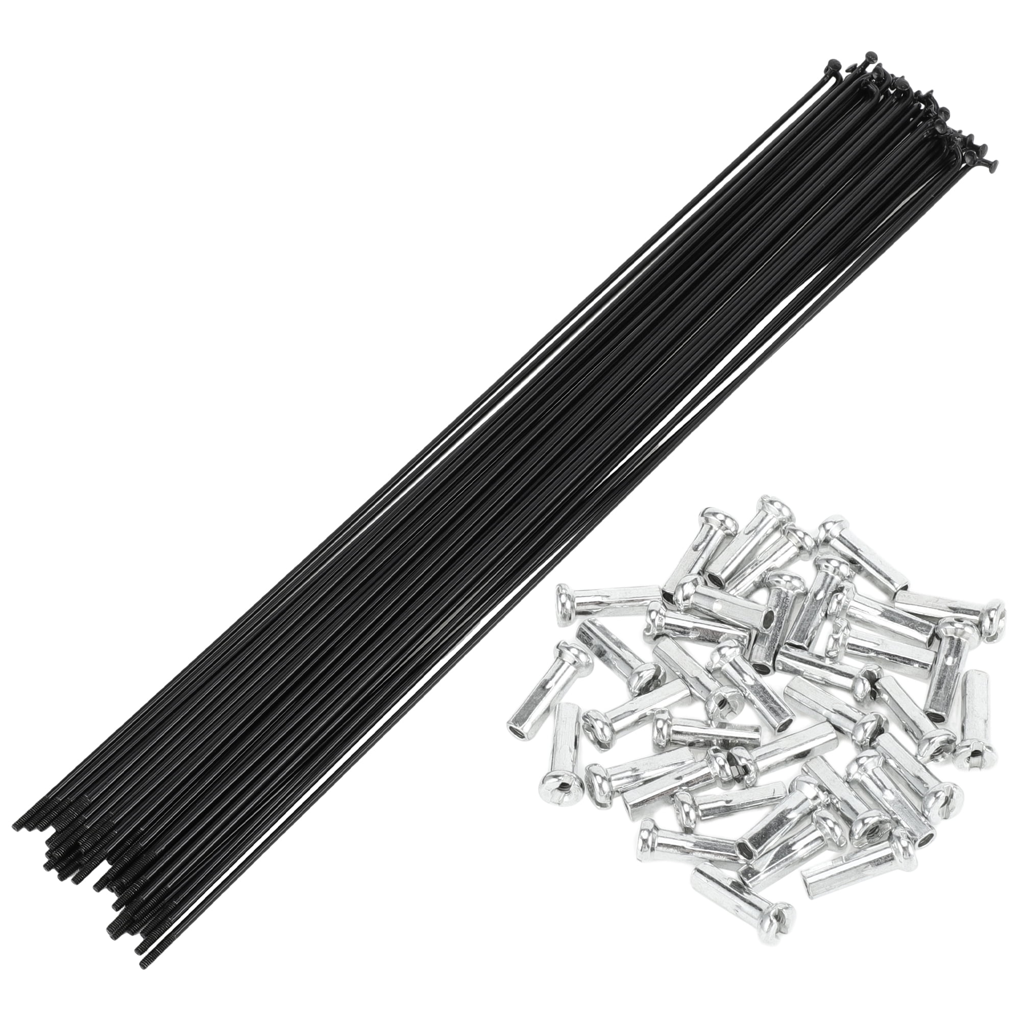 Unique Bargains 36Pcs Universal Bike Wheel Spokes 14G Carbon Steel Black Black 11.3"