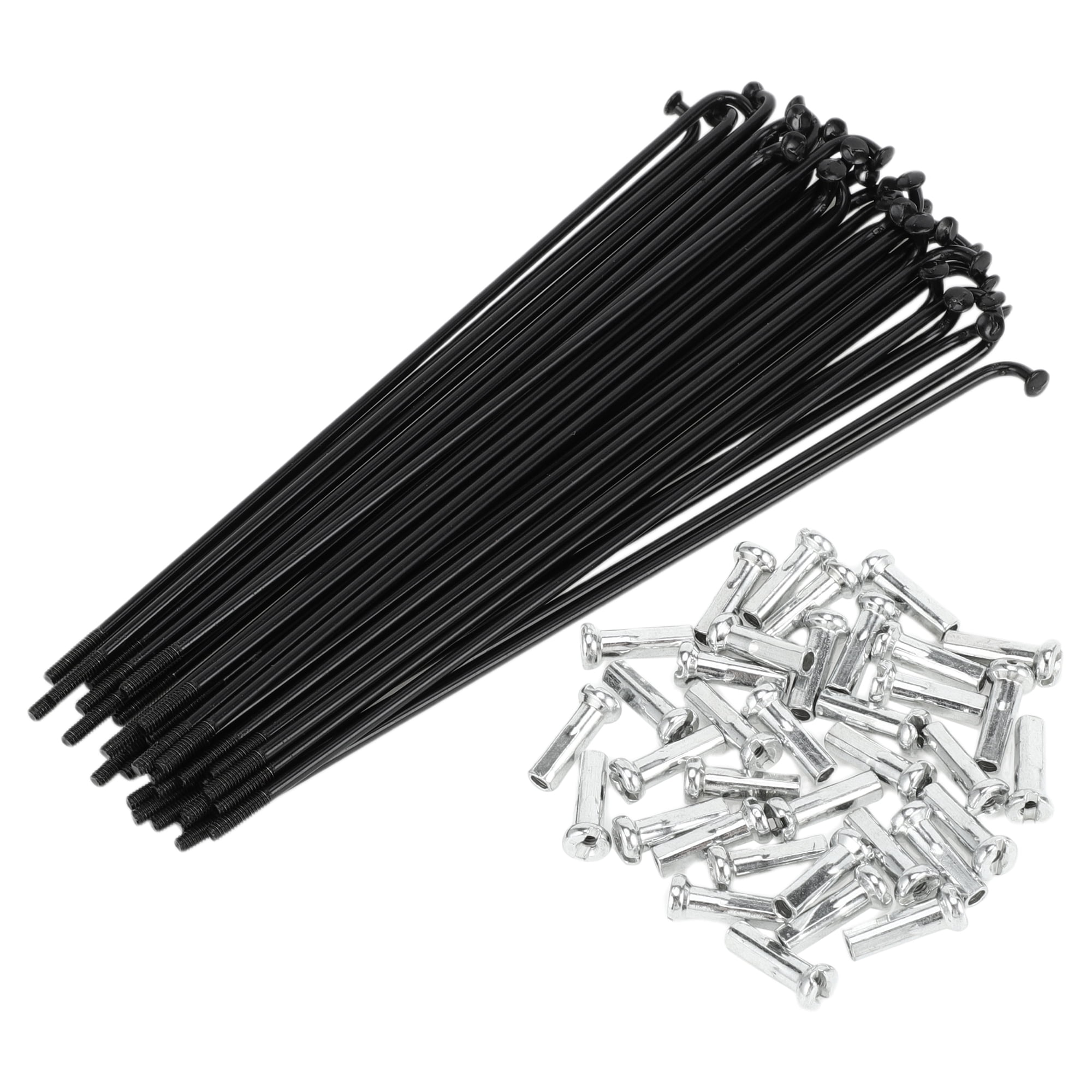 Unique Bargains 36Pcs Universal Bike Wheel Spokes 14G Carbon Steel Black Black 5.12"