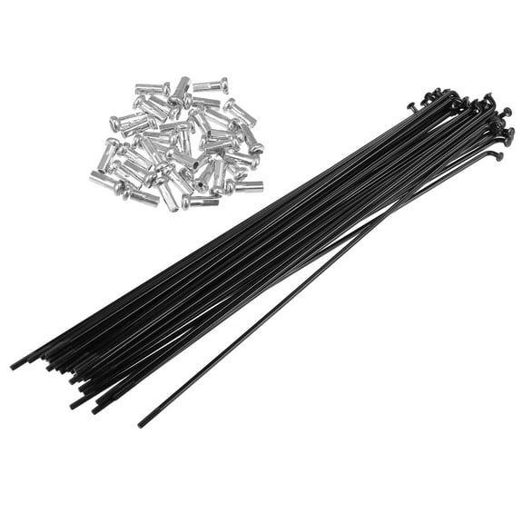 Unique Bargains 36pcs 14G J Bend Bicycle Steel Spokes 187mm 7.36" Cycle Spokes with Brass Nipples for Mountain Bike MTB