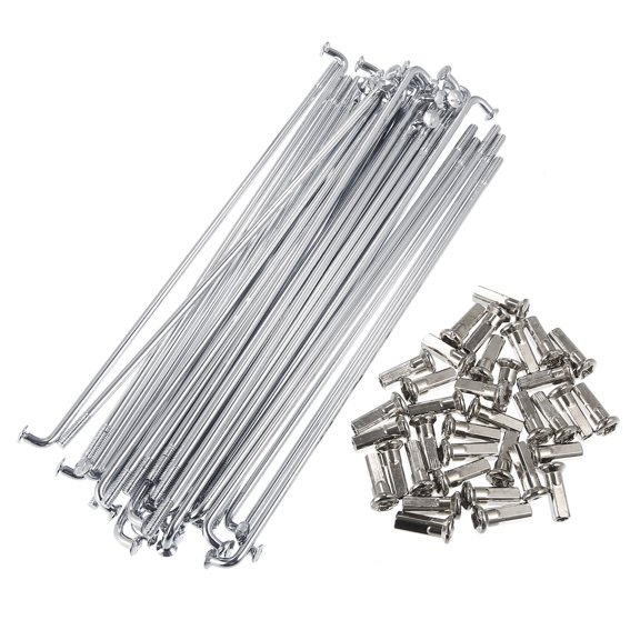 Unique Bargains 36pcs Silver Tone 3.5mm Thread Dia 170mm Length Motorcycle Wheel Spokes Wheel Plated Spoke w Nipples
