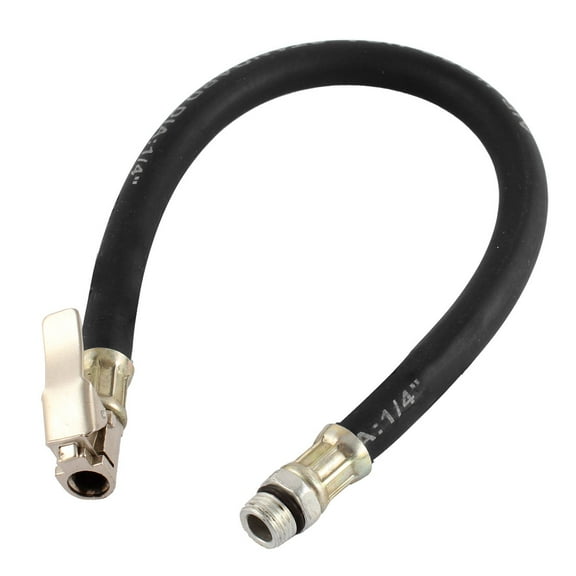 Unique Bargains 37cm Length 12mm Male Thread Rubber Hose Pipe for Air Pump Tire Inflator