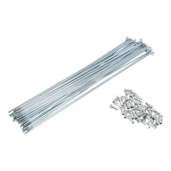 Unique Bargains 38 Set 12G Bicycle Spokes 270mm Bike Wheel Spokes Galvanized Carbon Steel Silver Tone