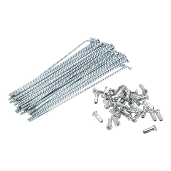 Unique Bargains 38 Set 13G Bicycle Spokes 127mm Bike Wheel Spokes Galvanized Carbon Steel Silver Tone