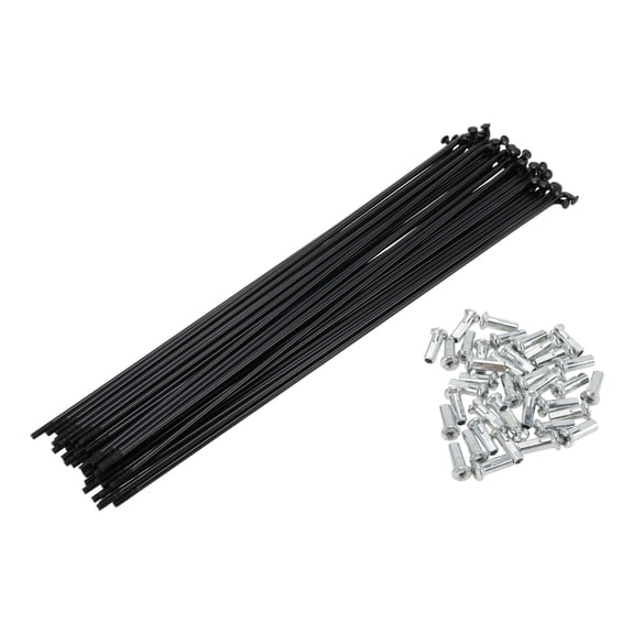 Unique Bargains 38 Set 13G Bicycle Spokes 205mm Bike Wheel Spokes Carbon Steel Black