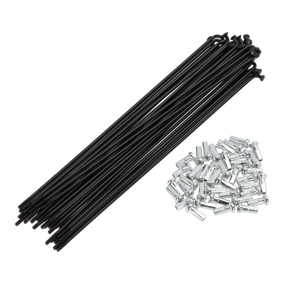 Unique Bargains 38 Set 14G Bicycle Spoke 171mm Bike Wheel Spoke Carbon Steel Black