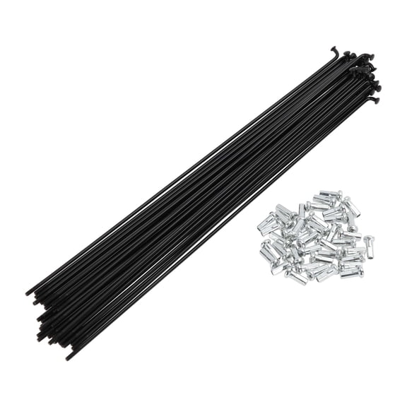 Unique Bargains 38 Set 14G Bicycle Spoke 227mm Bike Wheel Spoke Carbon Steel Black