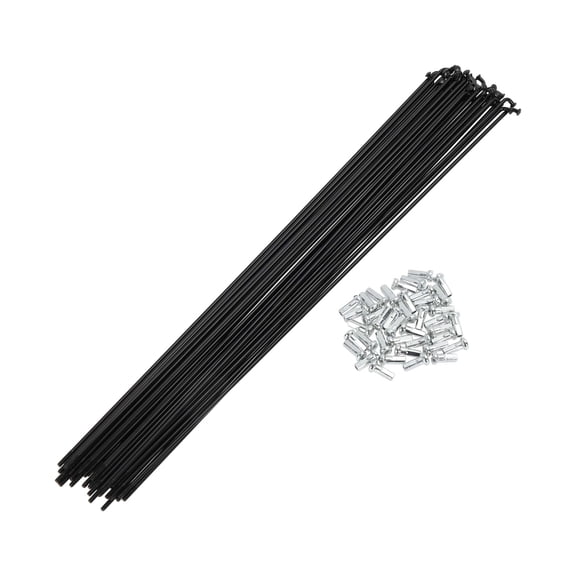 Unique Bargains 38 Set 14G Bicycle Spoke 288mm Bike Wheel Spoke Carbon Steel Black