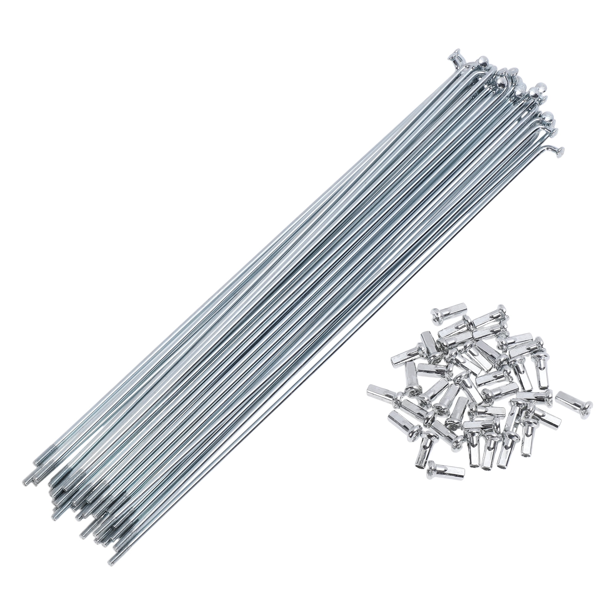 Unique Bargains 38Pcs 12G Bike Wheel Spokes Carbon Steel Galvanized Silver 9.06"