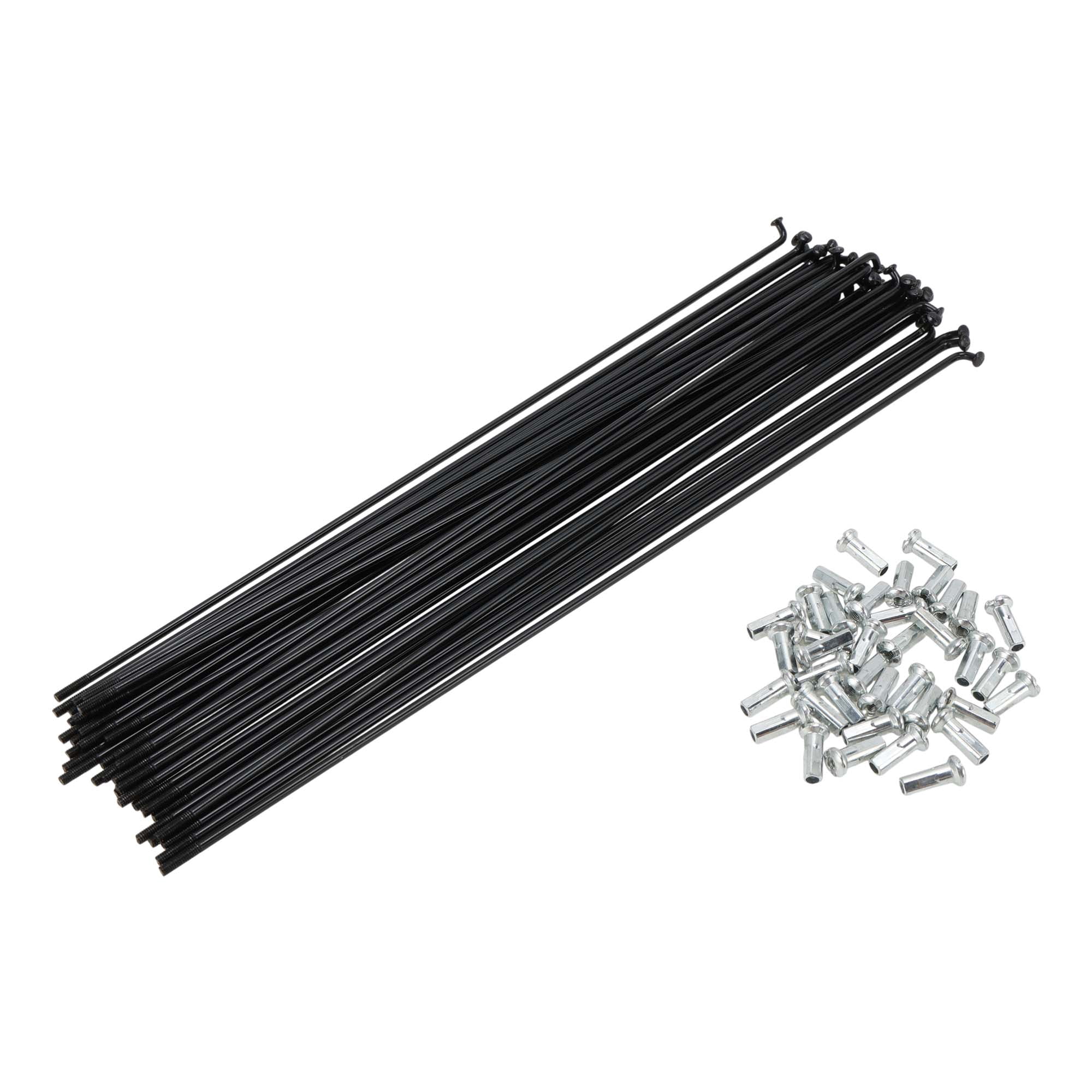 Unique Bargains 38Pcs 13G Bicycle Spokes Bike Wheel Spoke Carbon Steel Black 9.49"