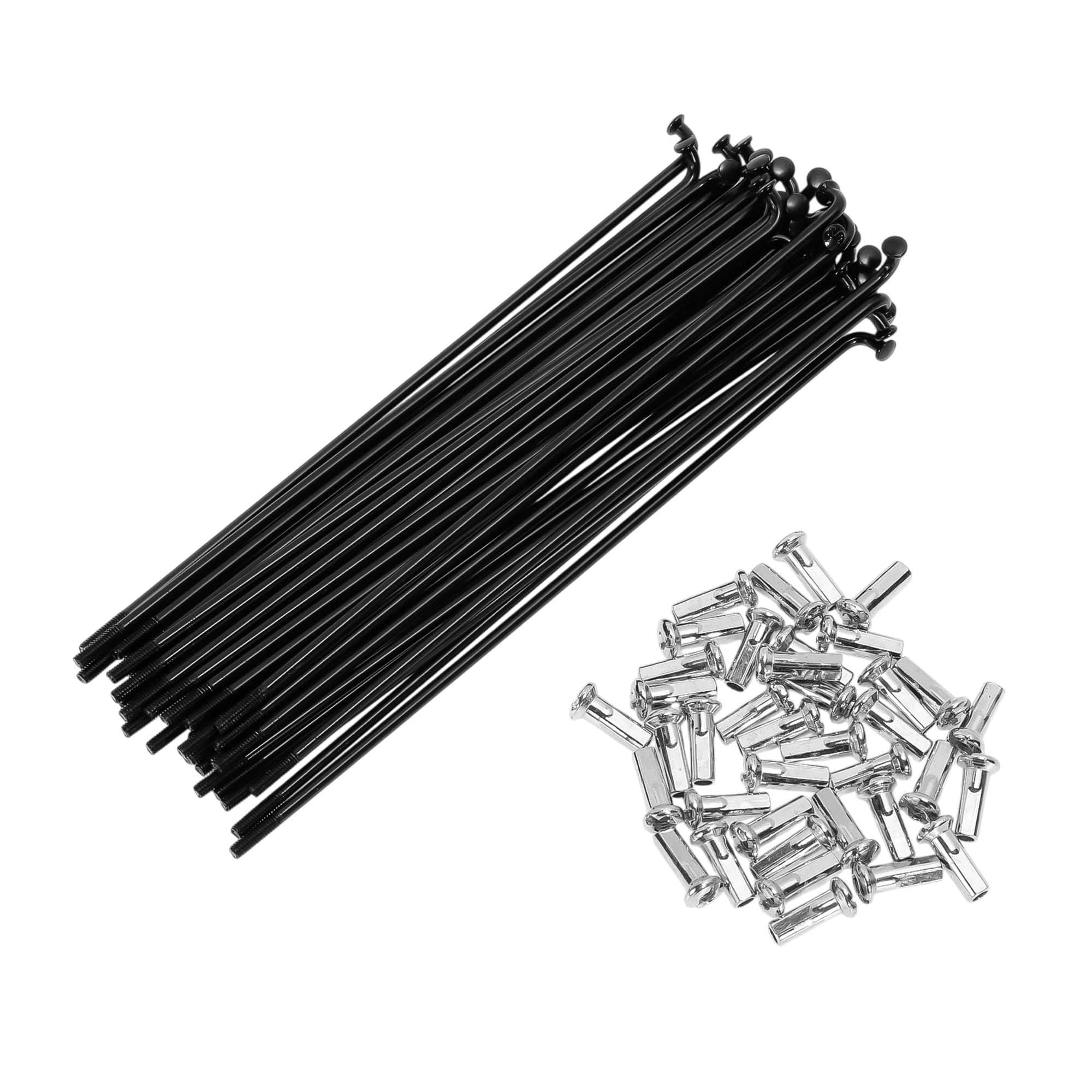 Unique Bargains 38Pcs 13G Bicycle Spokes Bike Wheel Spokes Carbon Steel Black 5.12"