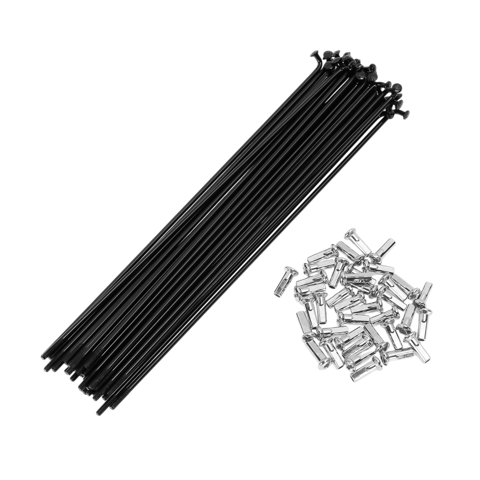 Unique Bargains 38Pcs 13G Bicycle Spokes Bike Wheel Spokes Carbon Steel Black 7.09"