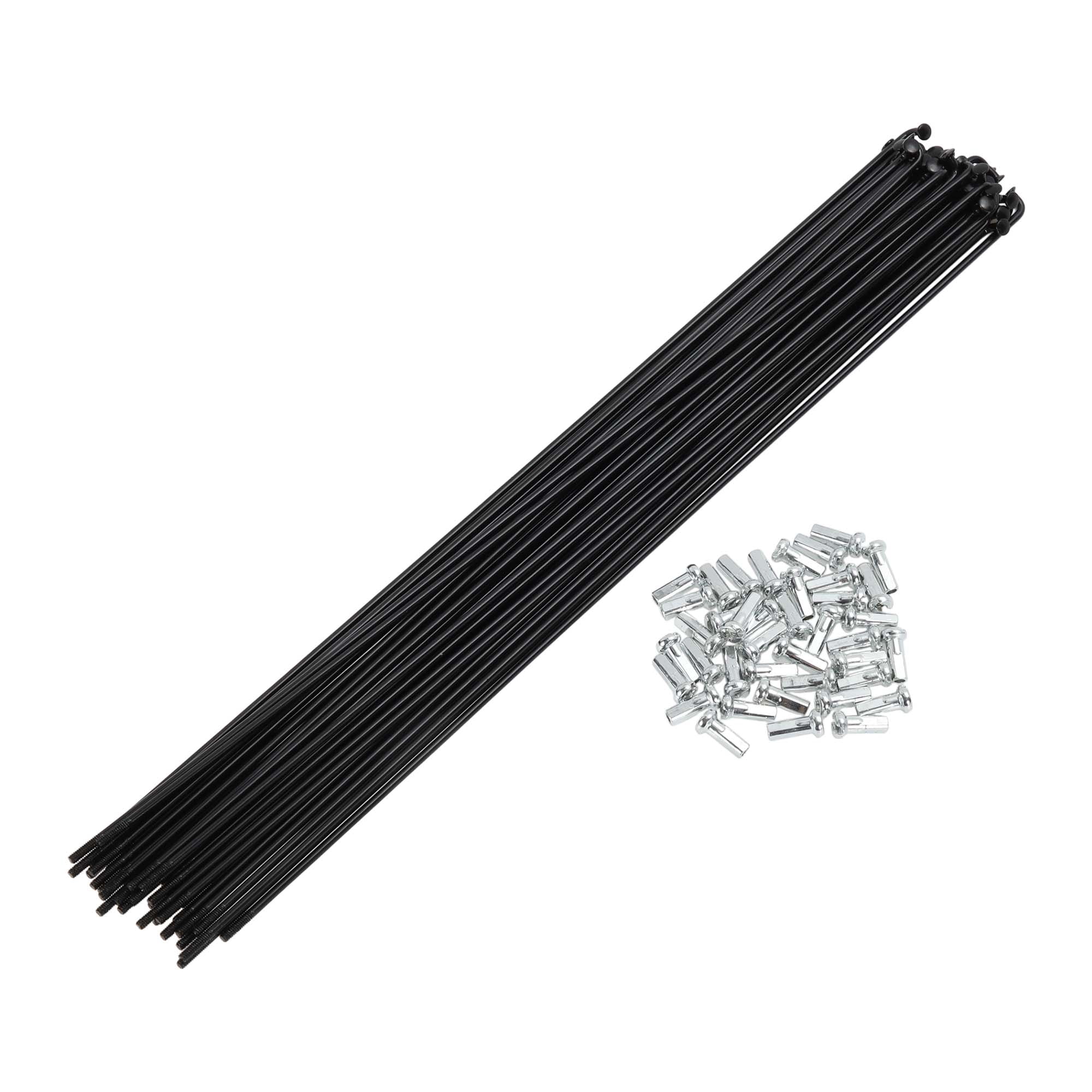 Unique Bargains 38Pcs 14G Bicycle Bike Wheel Spoke Carbon Steel Black 10.28"