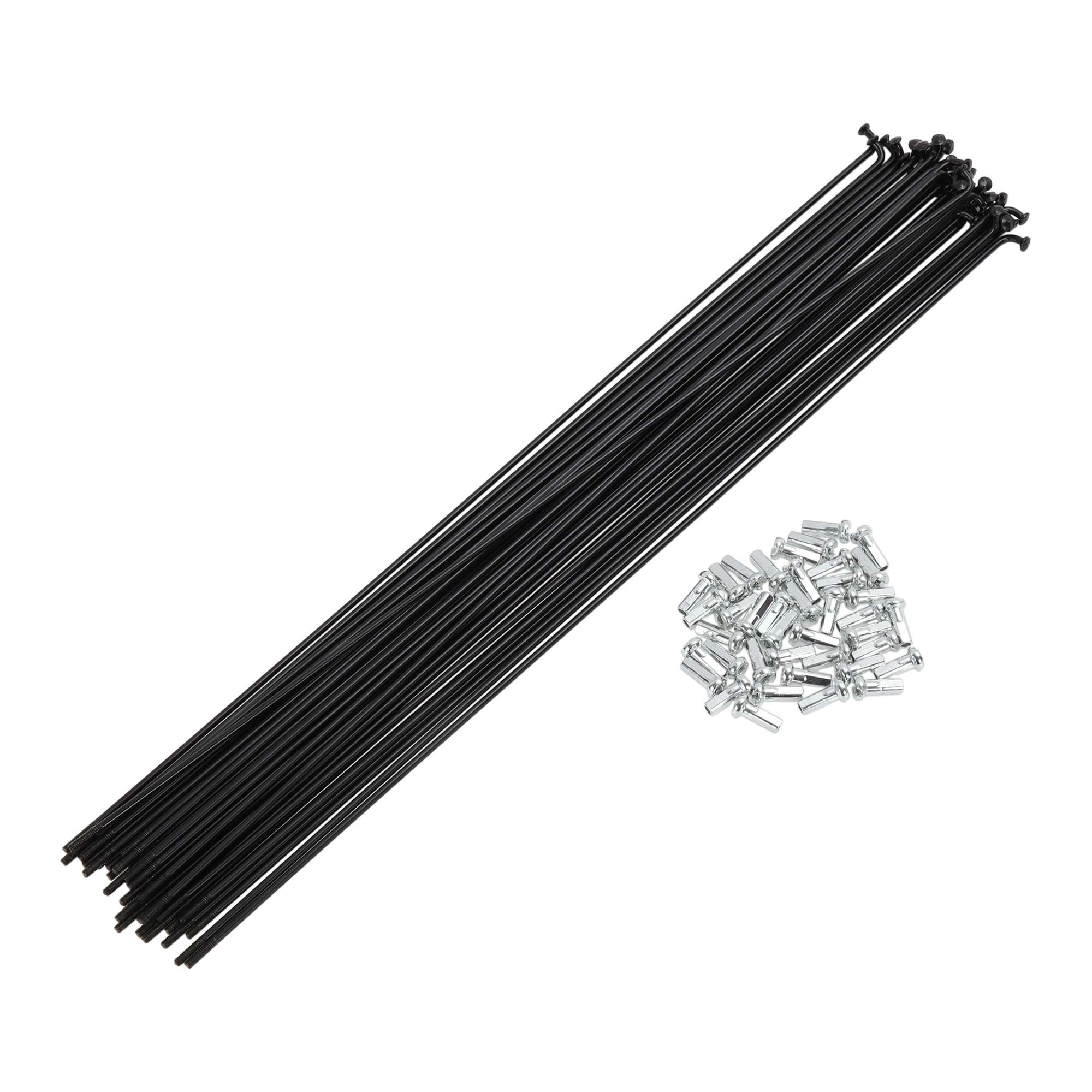 Unique Bargains 38Pcs 14G Bicycle Bike Wheel Spoke Carbon Steel Black 11.54"