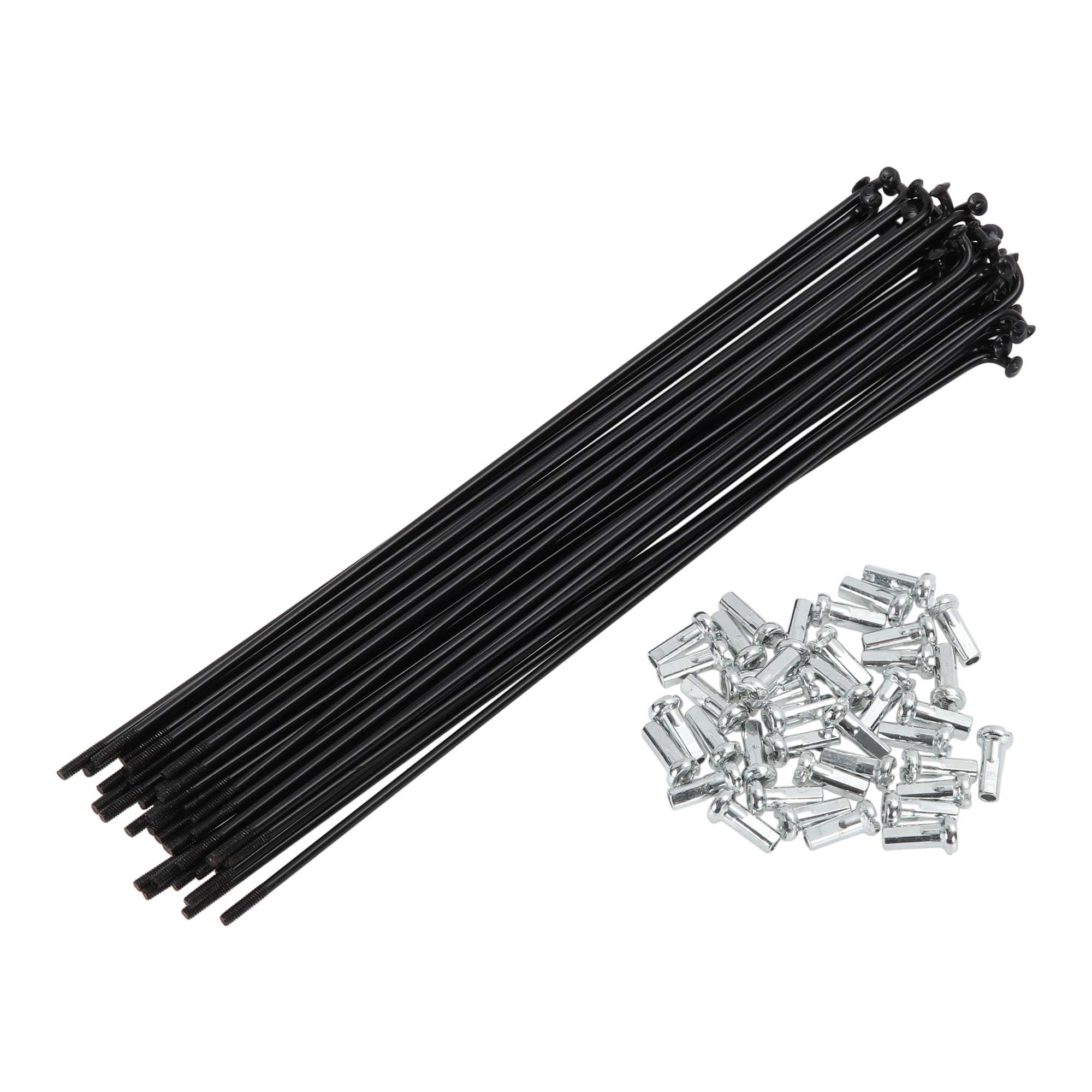 Unique Bargains 38Pcs 14G Bicycle Bike Wheel Spoke Carbon Steel Black 7.01"