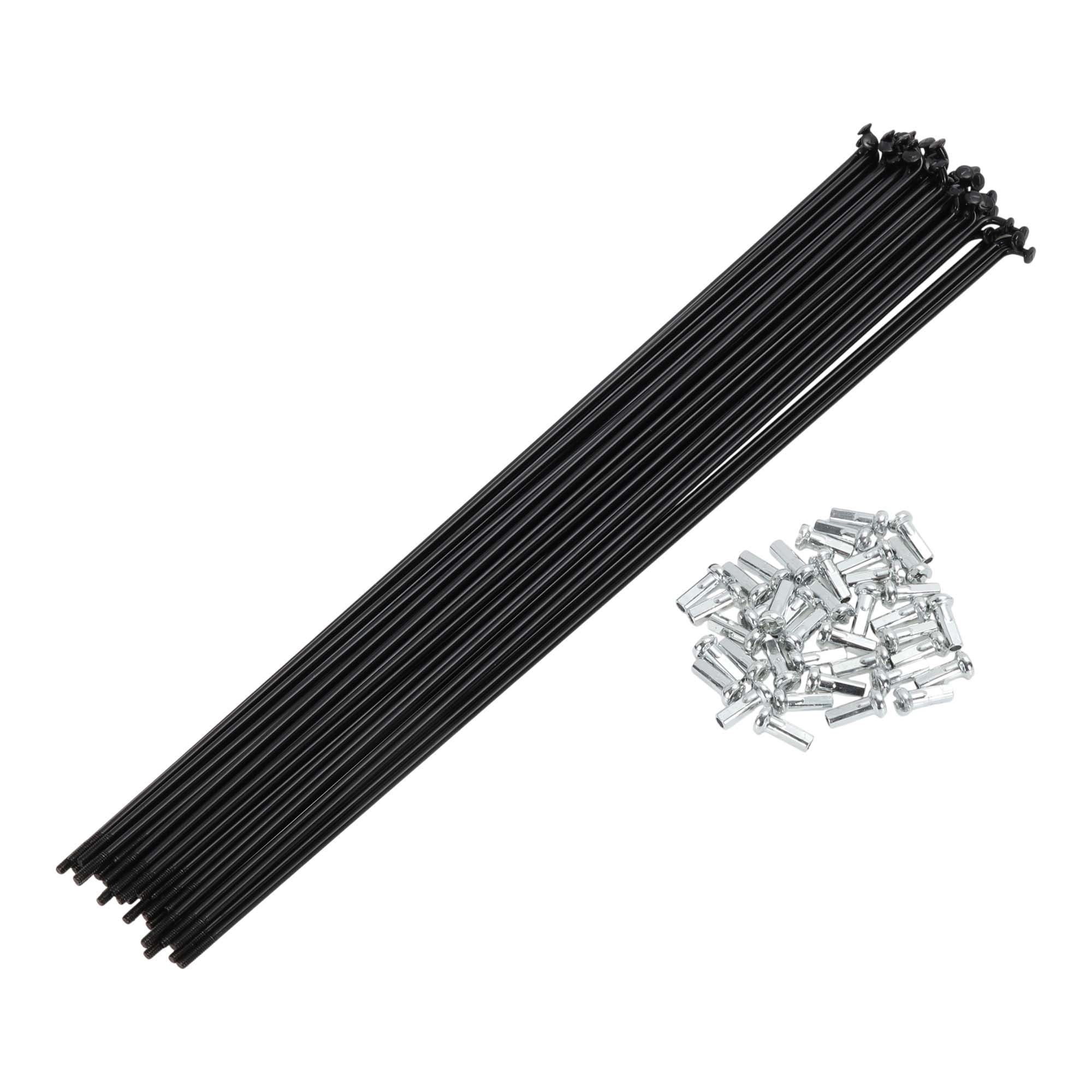 Unique Bargains 38Pcs 14G Bicycle Bike Wheel Spoke Carbon Steel Black 9.84"