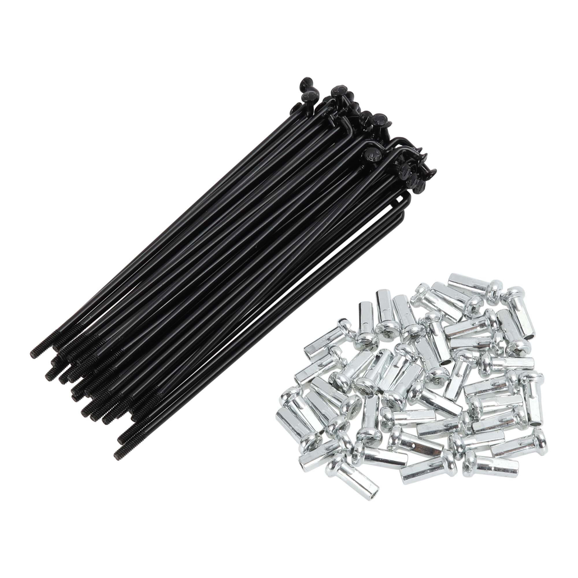 Unique Bargains 38Pcs 14G Bicycle Spoke Bike Wheel Spoke Carbon Steel Black 3.54"
