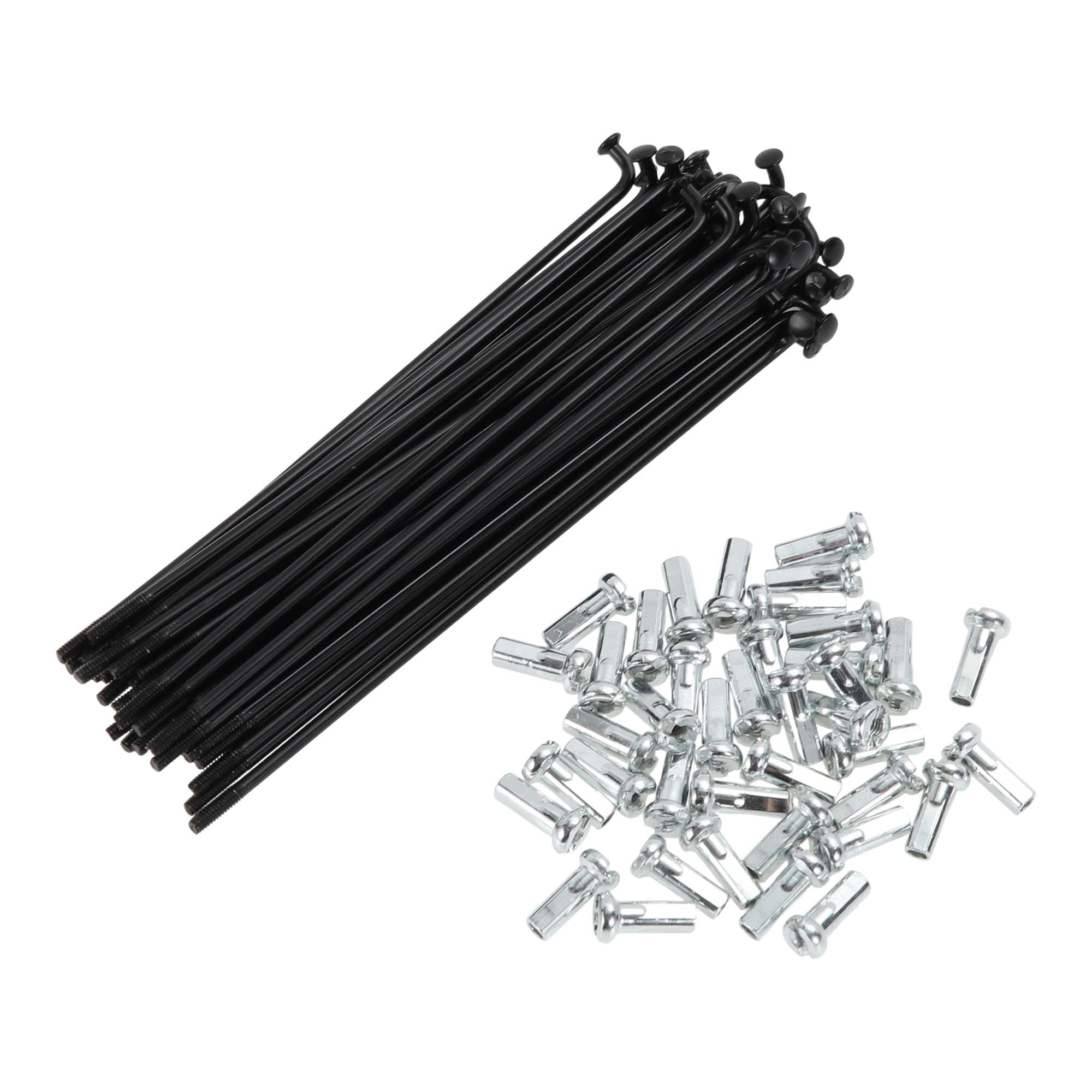 Unique Bargains 38Pcs 14G Bicycle Spoke Bike Wheel Spoke Carbon Steel Black 3.94"