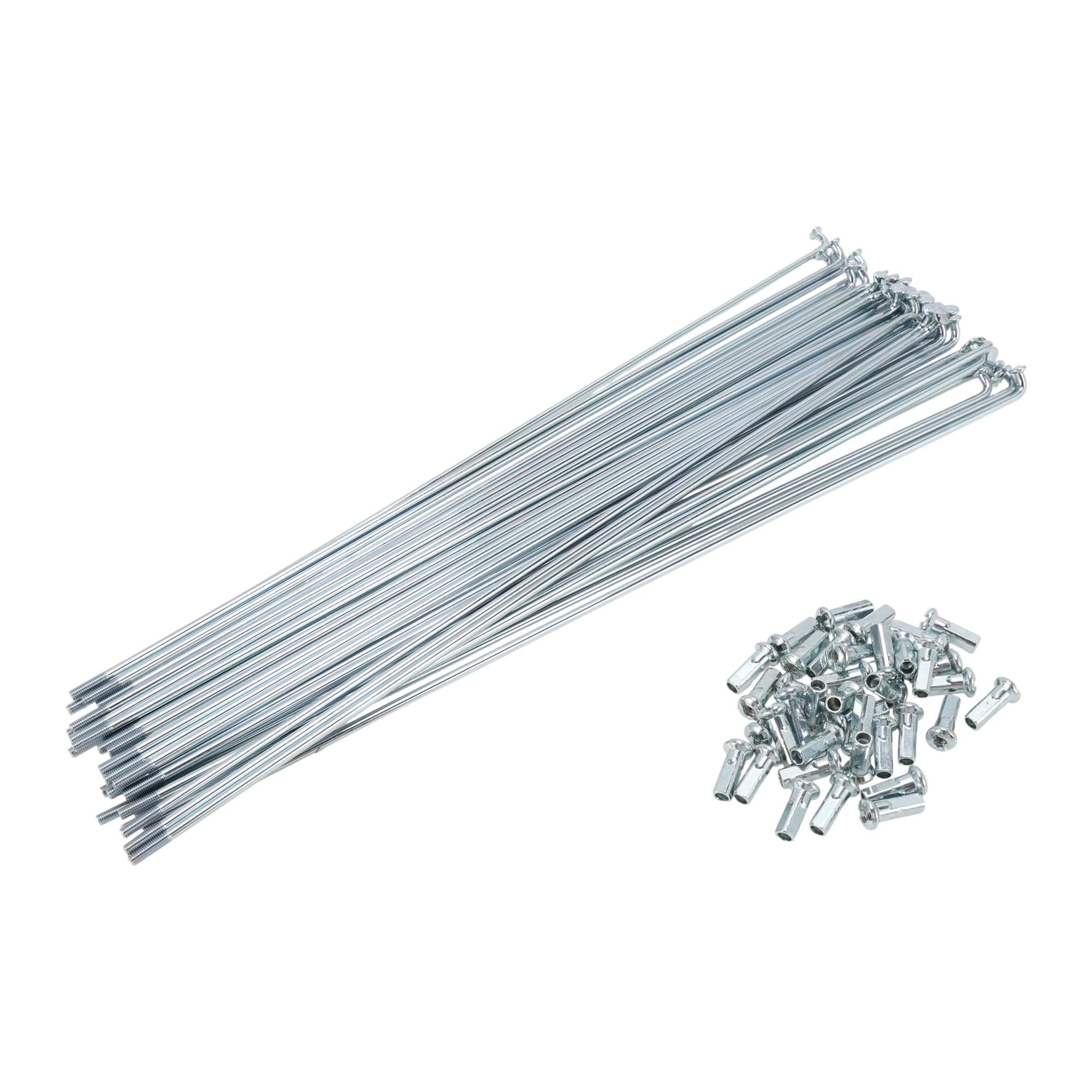 Unique Bargains 38Pcs Durable 12G Bike Wheel Spokes Galvanized Carbon Steel Silver 10.24"