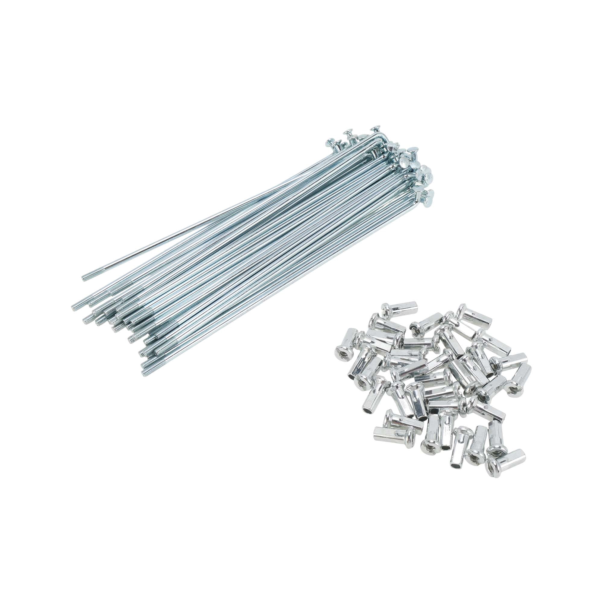 Unique Bargains 38Pcs Durable 12G Bike Wheel Spokes Galvanized Carbon Steel Silver 5.16"