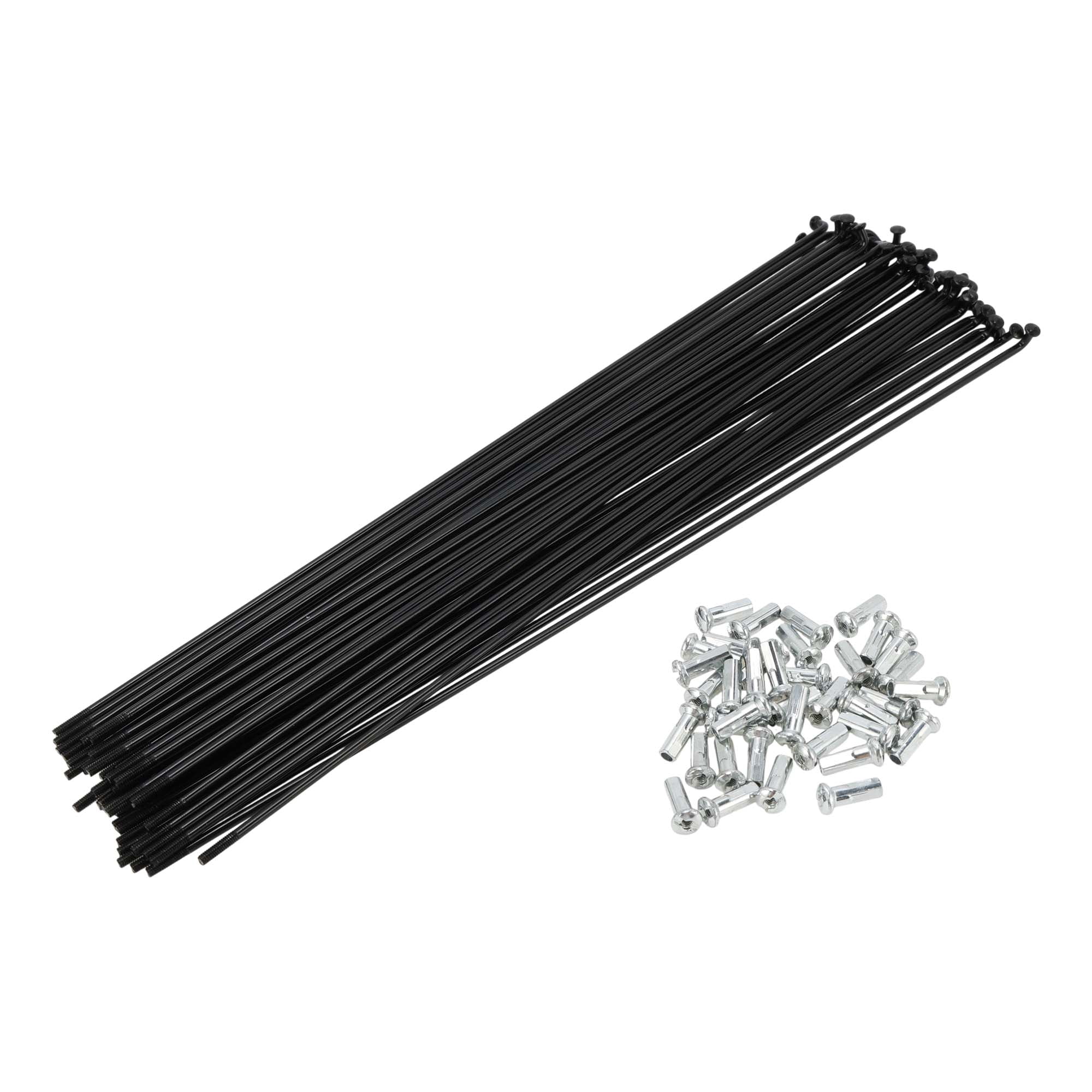 Unique Bargains 38Pcs Durable 13G Bike Wheel Spokes Carbon Steel Black 9.96"