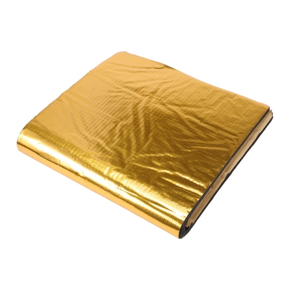 Unique Bargains 394mil 10mm 1.35sqft Car Sound Deadening Mat Aluminum Foil Foam Heat Shield Material Universal for Hood Fender and Boat Engine Cover 19.69"x9.84"