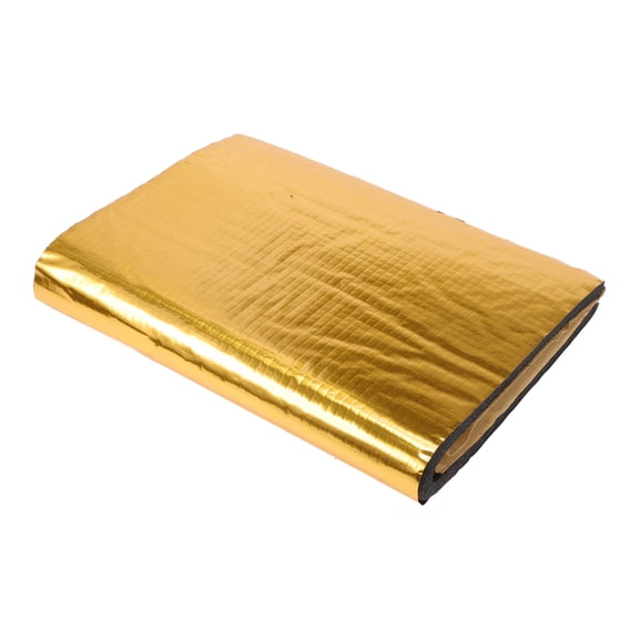 Unique Bargains 394mil 10mm 1.3sqft Car Sound Deadening Mat Aluminum Foil Foam Heat Shield Material Universal for Hood Fender and Boat Engine Cover 15.75"x11.81"