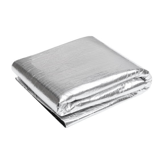 Unique Bargains 394mil 10mm 10.77sqft Car Sound Deadening Mat Aluminum Foil Heat Shield Material Universal for Hood Boat Engine Cover 39.37"x39.37" Silver Tone