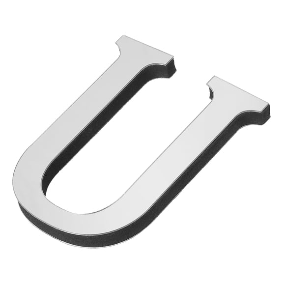 Unique Bargains 3D Acrylic Alphabet Mirror Wall Stickers Letter Sign Silver U Shape