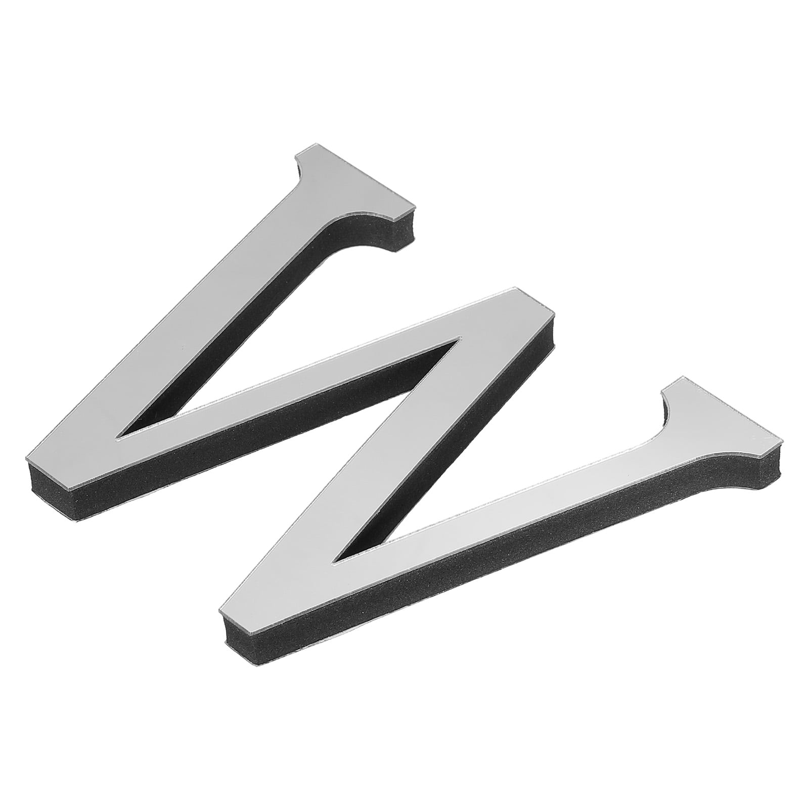 Unique Bargains 3D Acrylic Alphabet Mirror Wall Stickers Letter Sign Silver W Shape