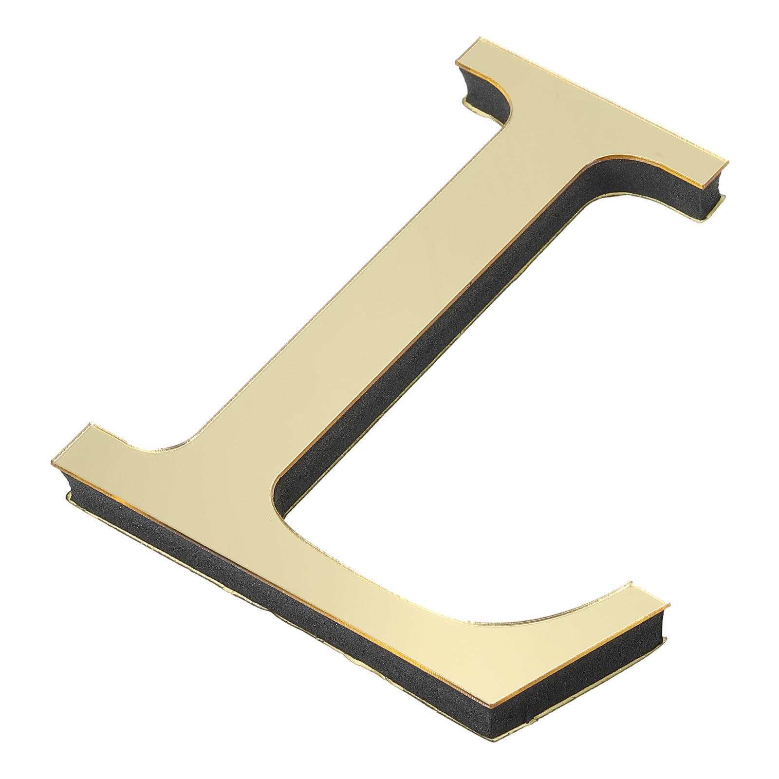 Unique Bargains 3D Acrylic Alphabet Mirror Wall Stickers Self-Adhesive Gold L Shape