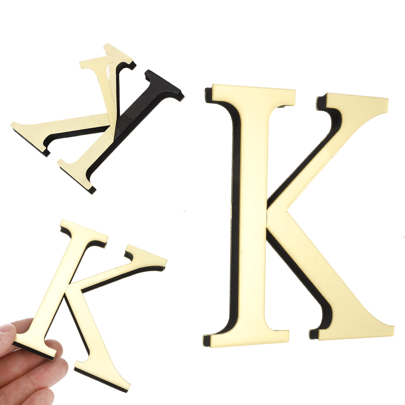 Unique Bargains 3D Alphabet Mirror Wall Stickers 3.94" x 3.94" x 0.31" Letter K