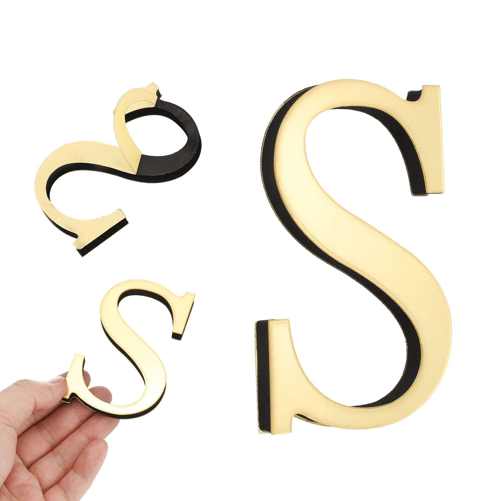 Unique Bargains 3D Alphabet Mirror Wall Stickers 3.94" x 3.94" x 0.31" Letter S