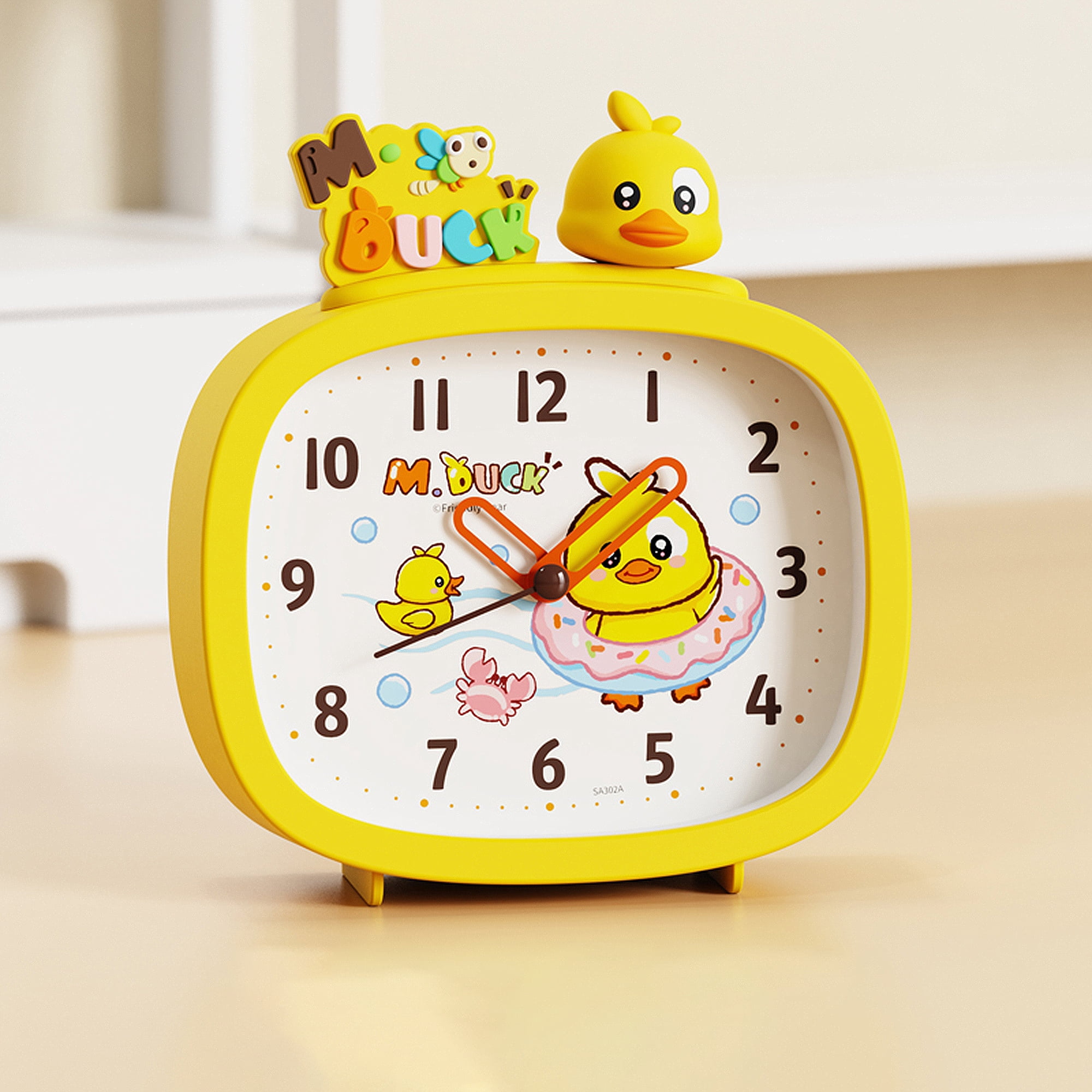Unique Bargains 3D Animal Figurines Alarm Clock Yellow 5.5"L x 1.7"W x 4.7"H