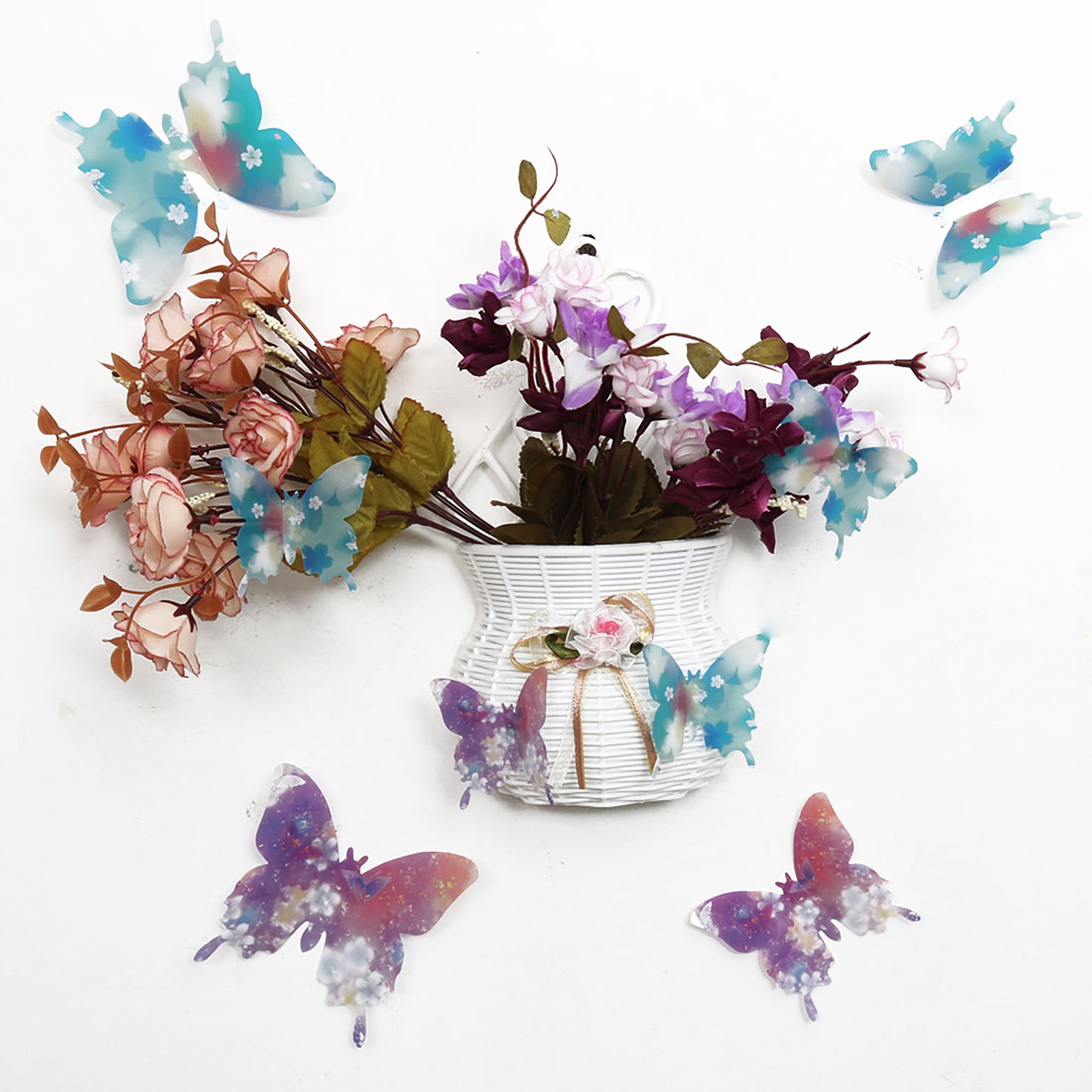 Unique Bargains 3D Butterfly DIY Wall Sticker with Art for Room Teal