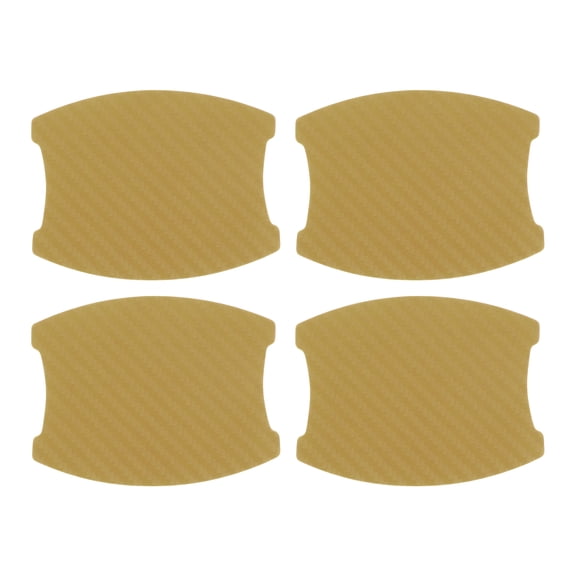Unique Bargains 3D Car Door Handle Scratch Protector, 68x85mm Car Door Handle Protective Film Gold Tone, 4 Pcs