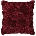 thumbnail image 1 of Unique Bargains 3D Flower Decorative Throw Pillow Cover 16" x 16" Burgundy, 1 of 8